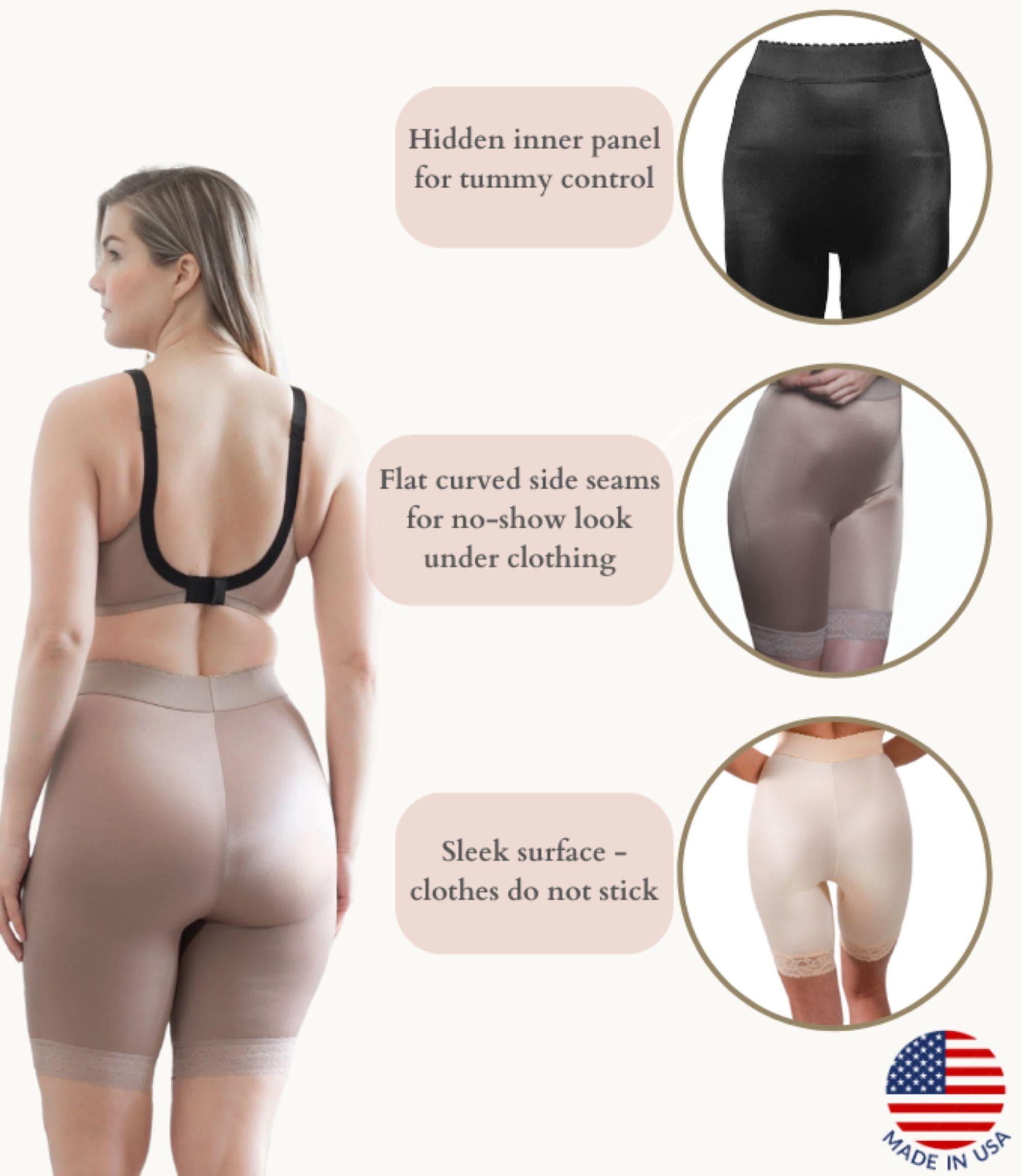 Style 518 | High Waist Light Shaping Bike Short | Satin 4-Way Stretch with Built-In Panty Product Image
