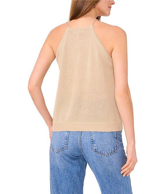 Vince Camuto Knit Halter Tie Neck Tassel Tank Product Image