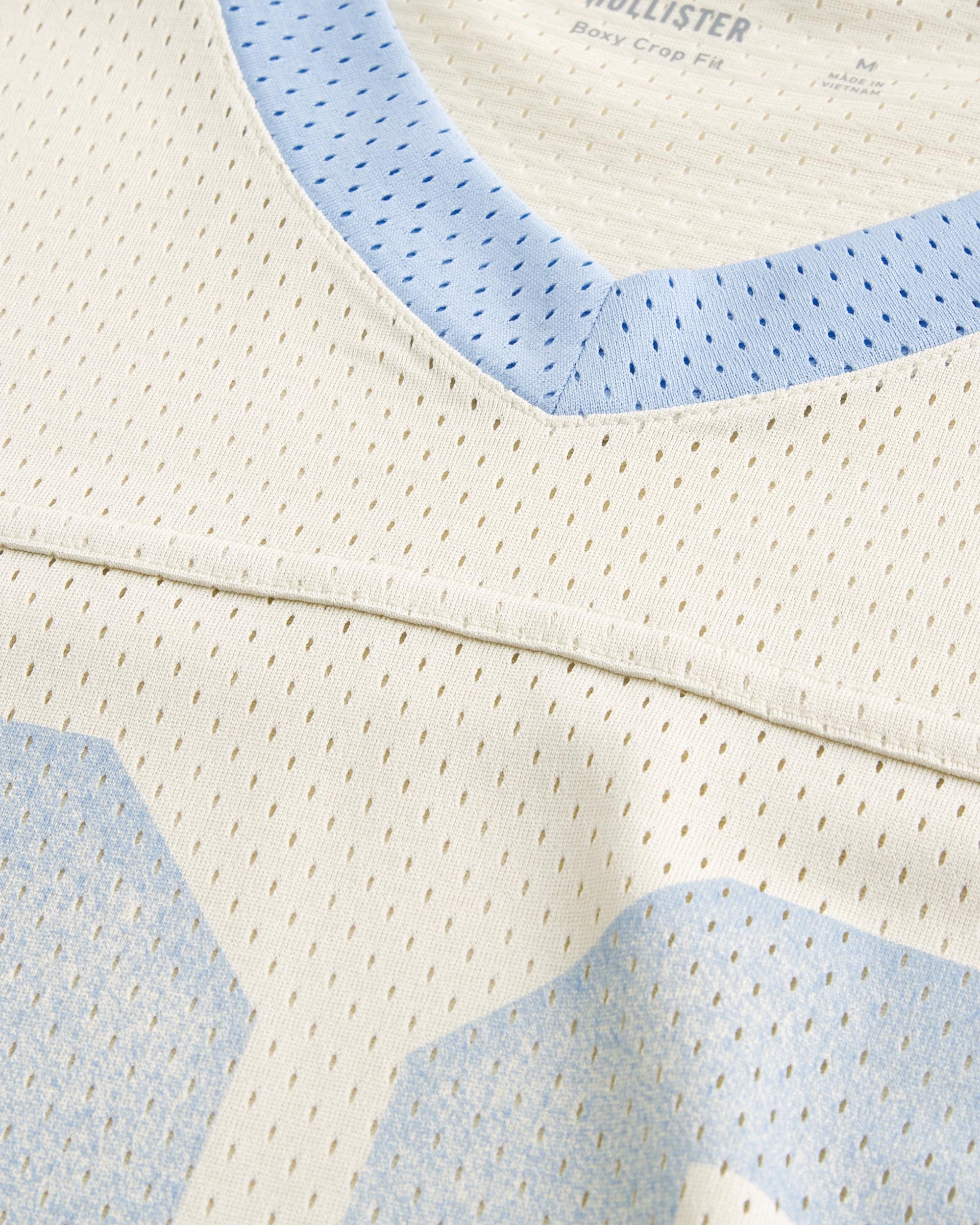 Boxy Crop Mesh Graphic Jersey Product Image