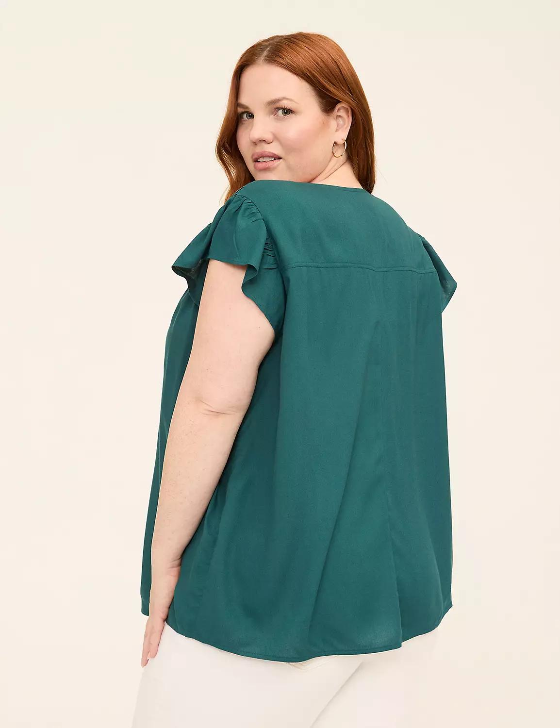 Swing Notch-Neck Popover Blouse Product Image