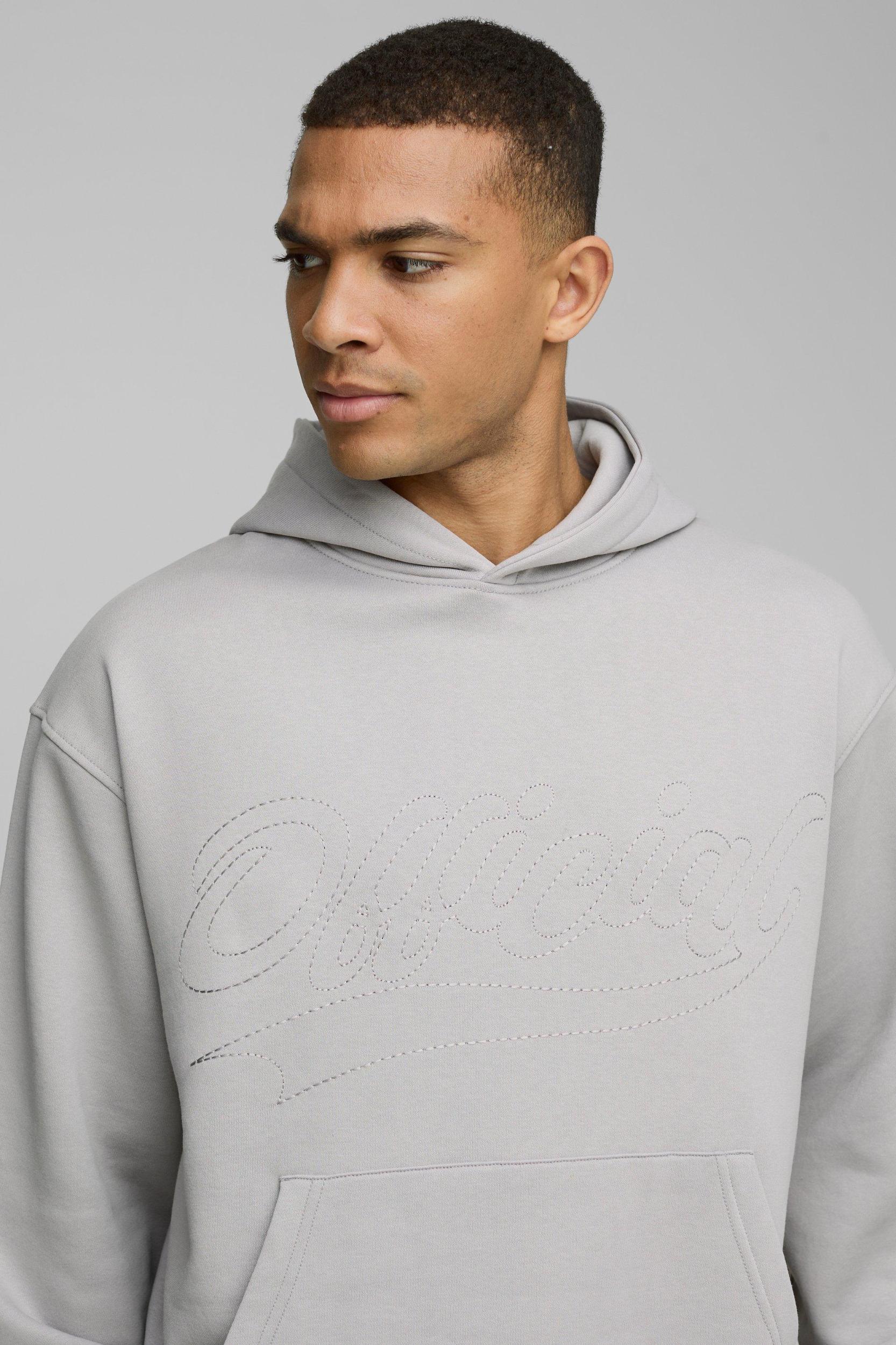 Oversized Boxy Official Contrast Stitch Hoodie | boohooMAN USA Product Image