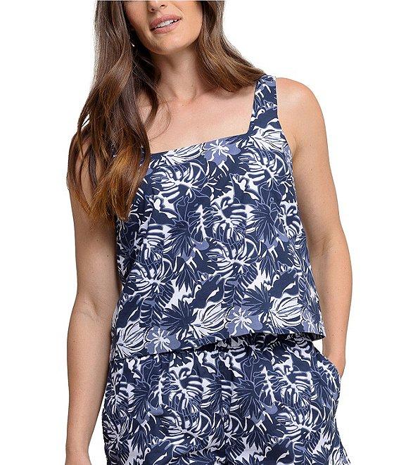 Southern Tide Verity Grand Palms Square Neck Sleeveless Tank Product Image