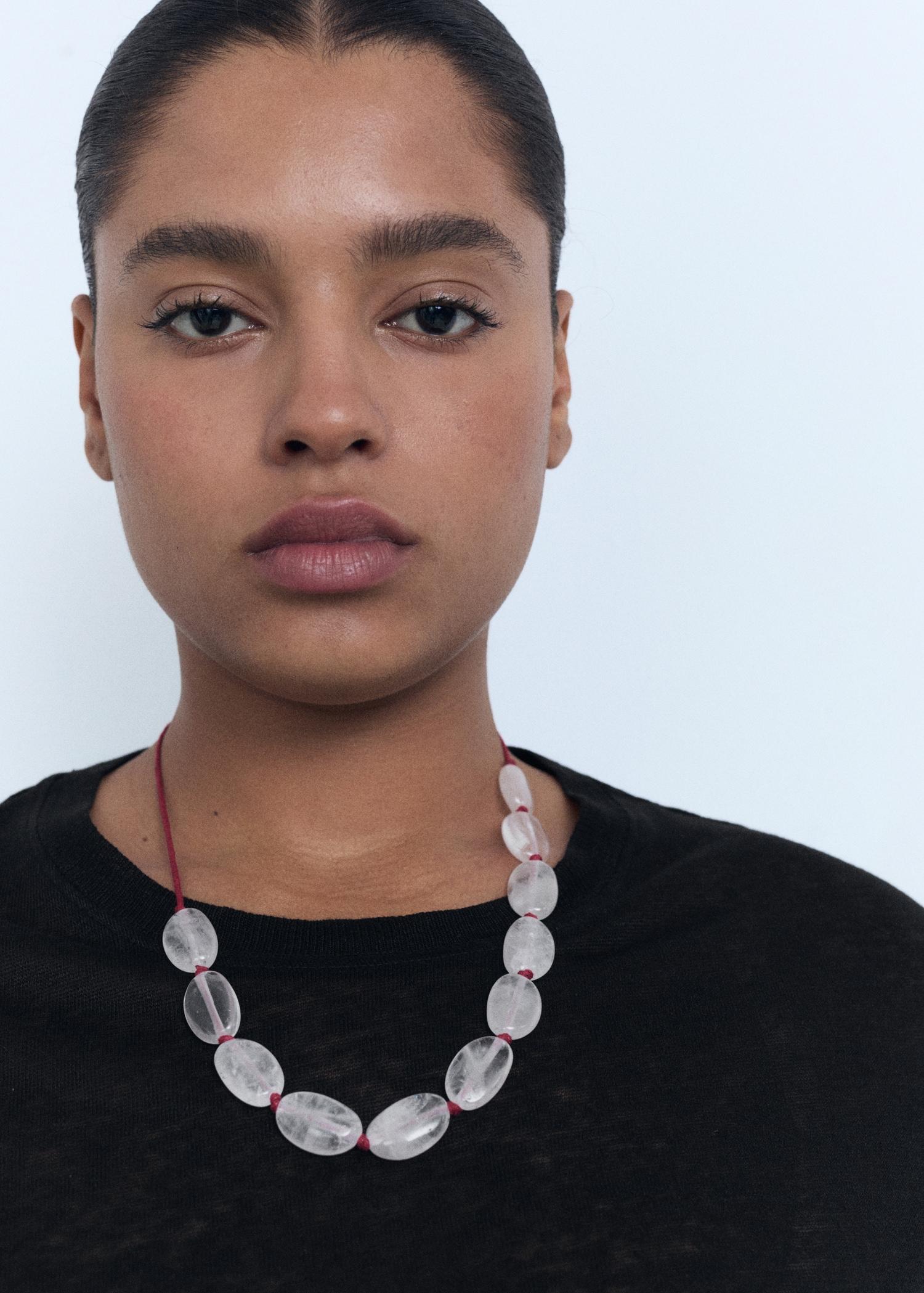 Short-sleeved linen t-shirt - Women | MANGO USA Product Image