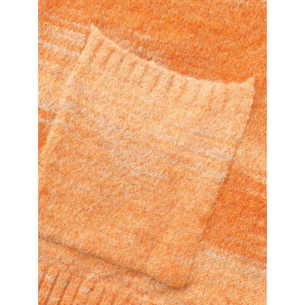 Plus Size Ombre Patch Pocket Drop Shoulder Cardigan Brightorange Women Casual Loose Long Sleeve Everyday Cardigans BloomChic 18-20/2X Product Image