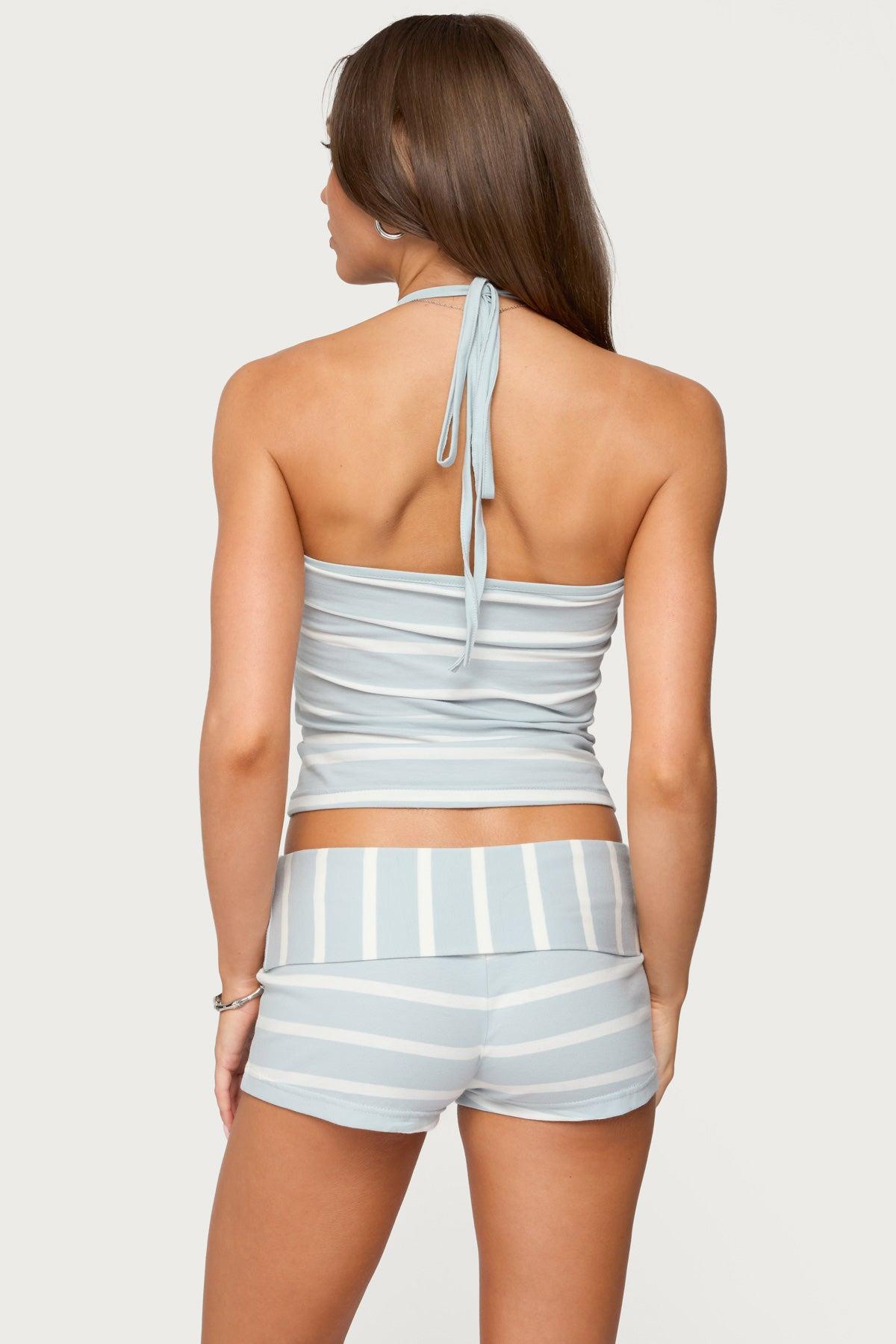 Lorenza Striped Halter Top Product Image