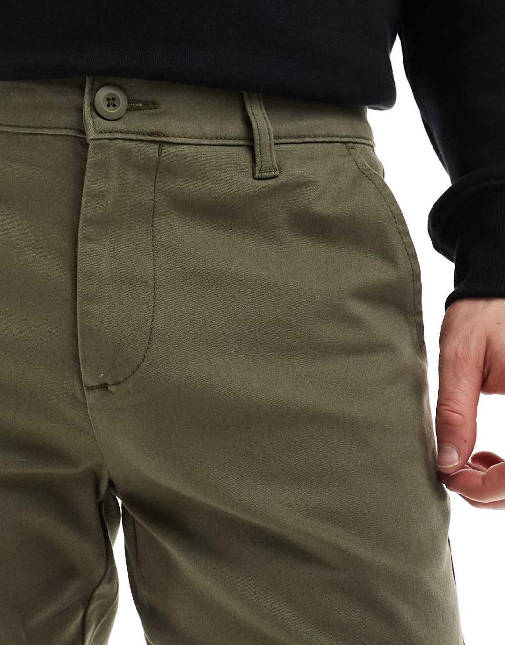 ASOS DESIGN skinny fit chinos in khaki Product Image