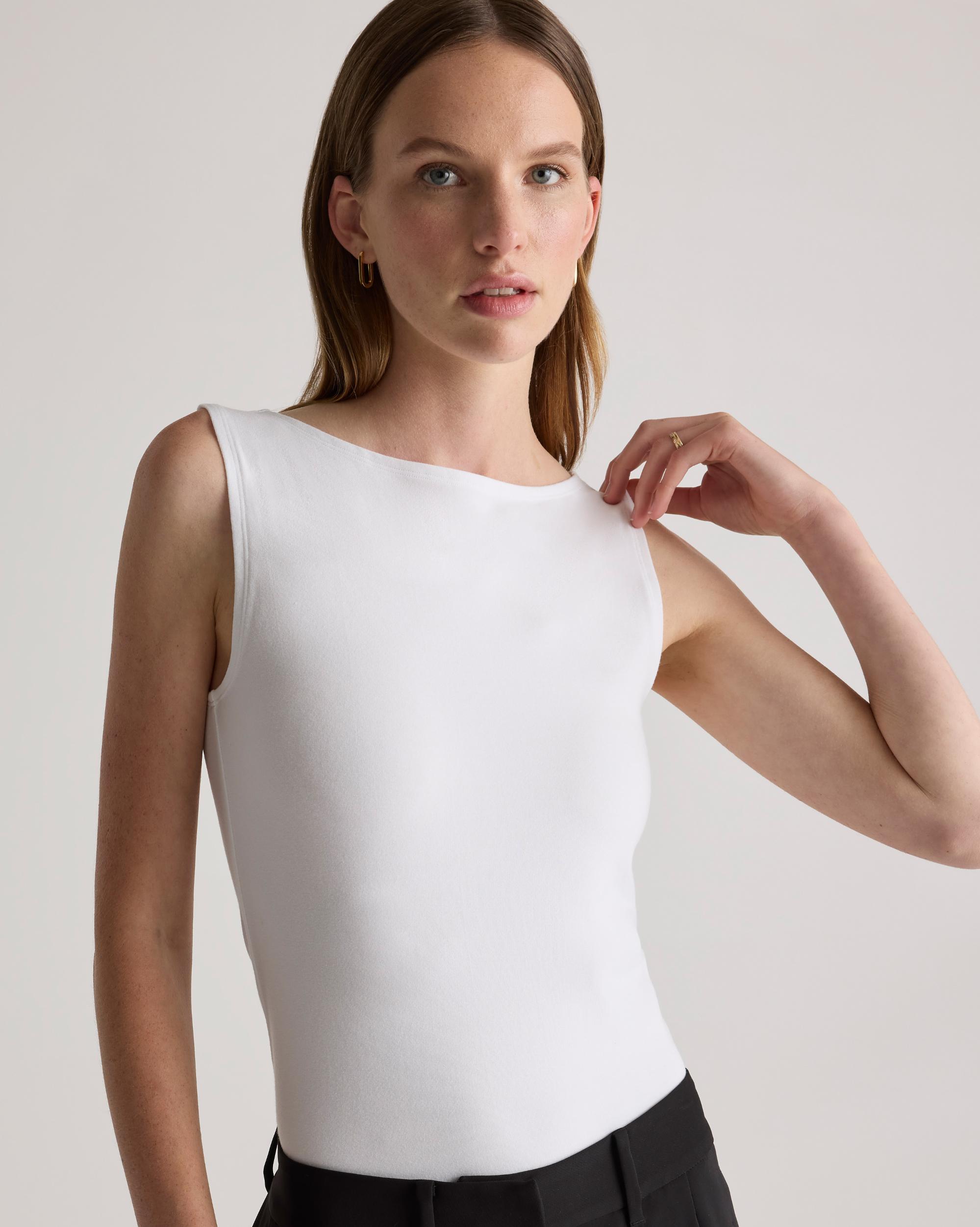 Quince | Women's Stretch Cotton Jersey Boat Neck Tank Top Size XS, Organic Cotton Product Image