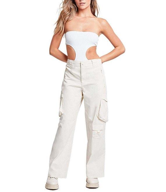 YMI Jeanswear High Rise Relaxed Straight Leg Cargo Pants Product Image