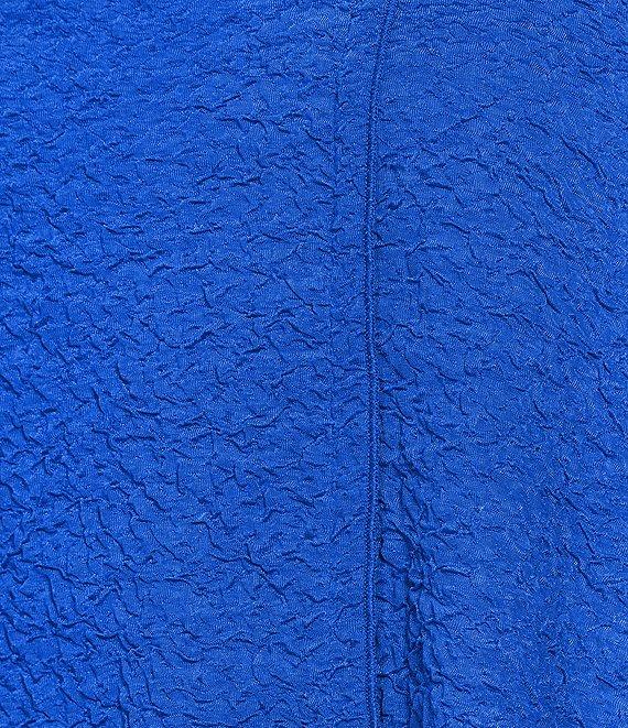 Calessa Textured Knit Scoop Neck Short Sleeve Asymmetric Hem Tunic Product Image