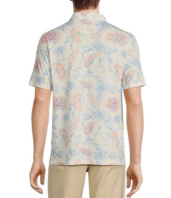 Rowm Rec + Relax Short Sleeve Petal Print Polo Shirt Product Image