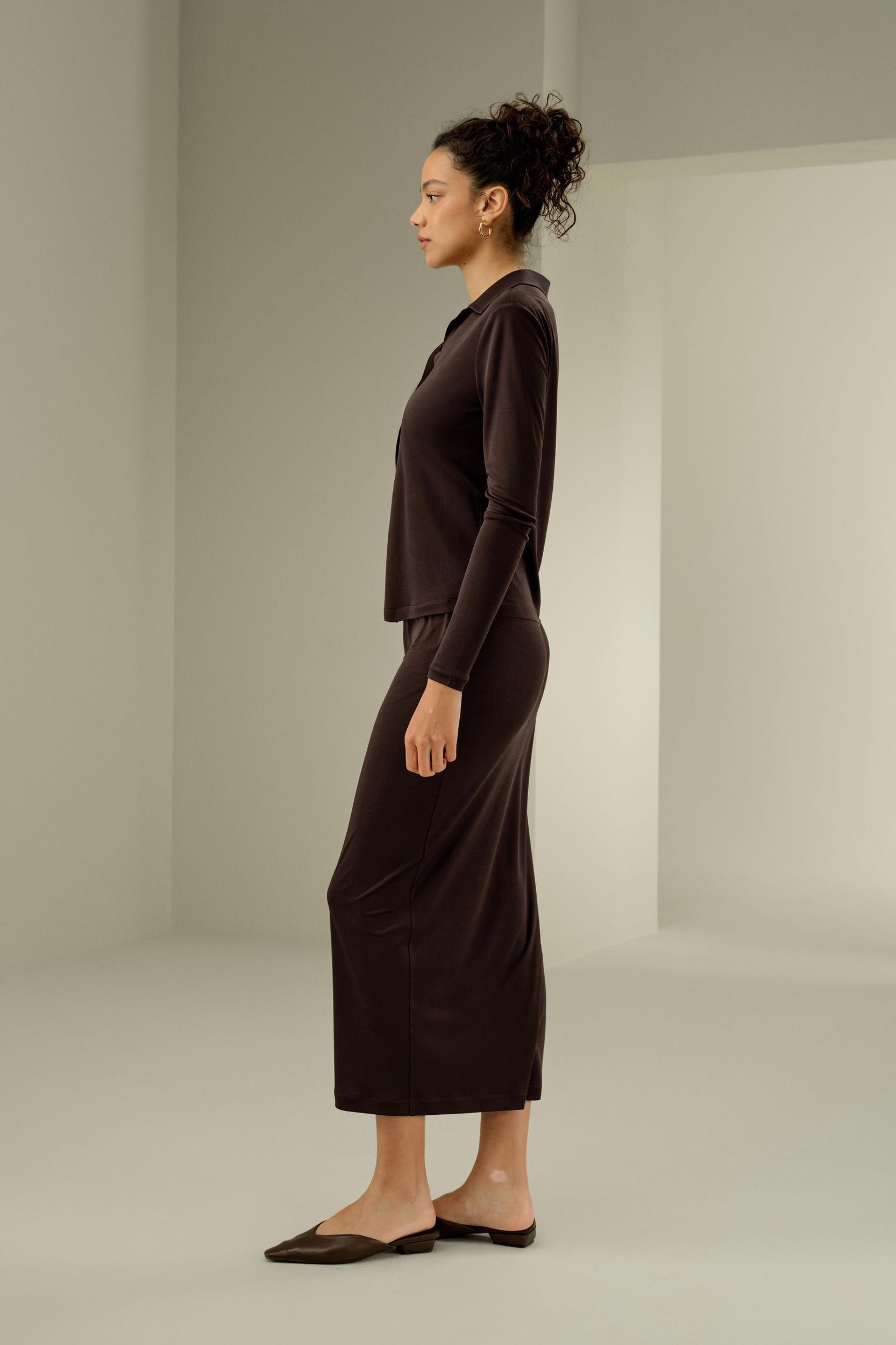 LILYSILK Womens Silk Midi Skirt | Black Pure Silk | Lightweight Knee-To-Calf Skirt 12 Product Image