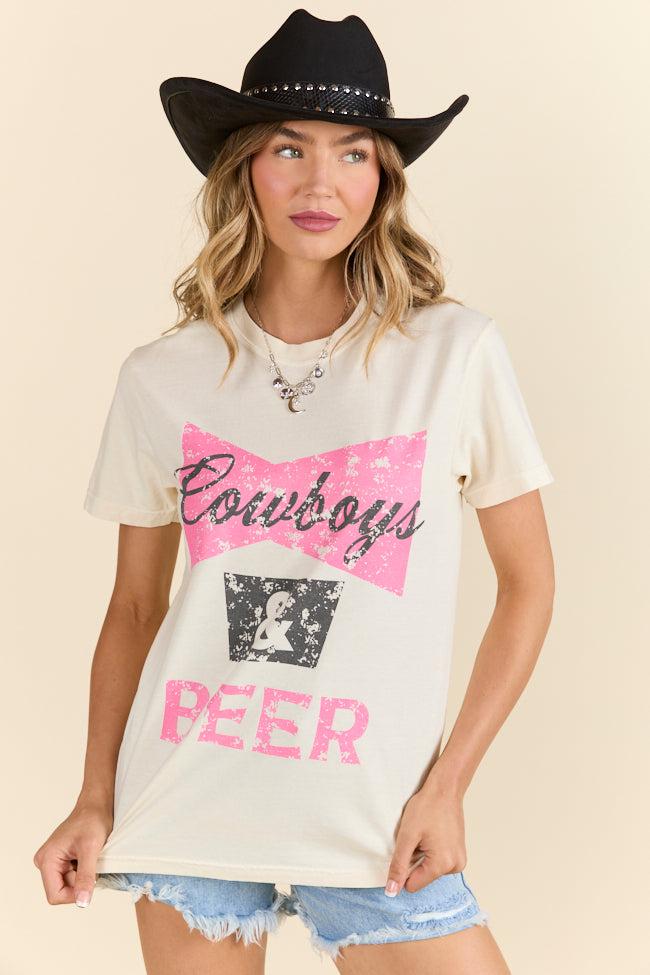 Cowboys & Beer Ivory Graphic Tee Product Image