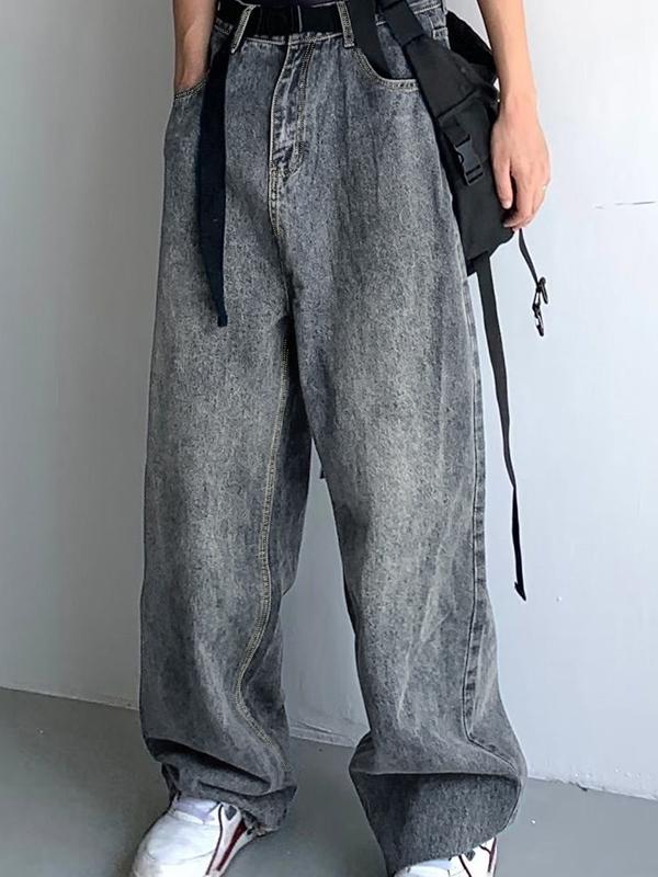 Buckle Strap Baggy Boyfriend Jeans Product Image