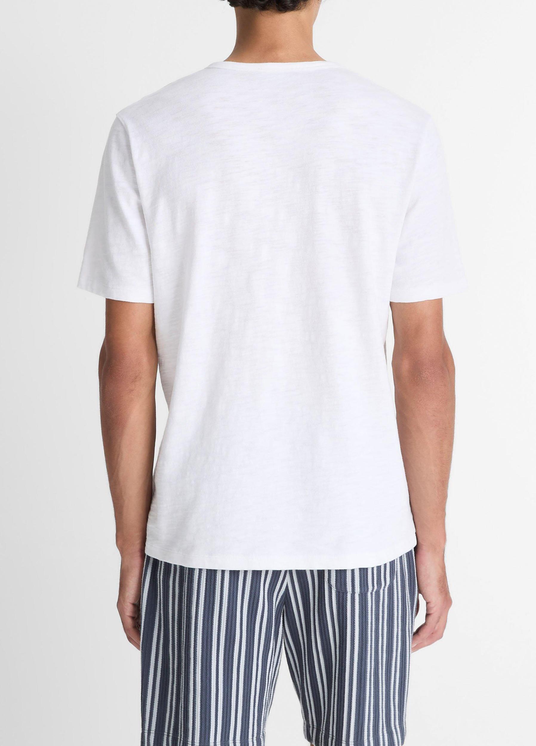Slub Cotton Split-Neck T-Shirt Product Image