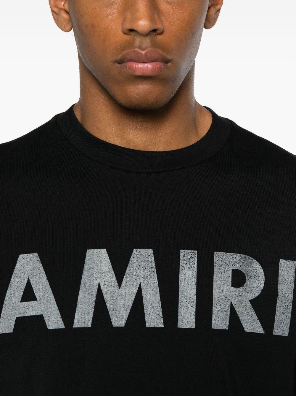 AMIRI Black Cotton T-shirt With Bold Logo Statement Product Image
