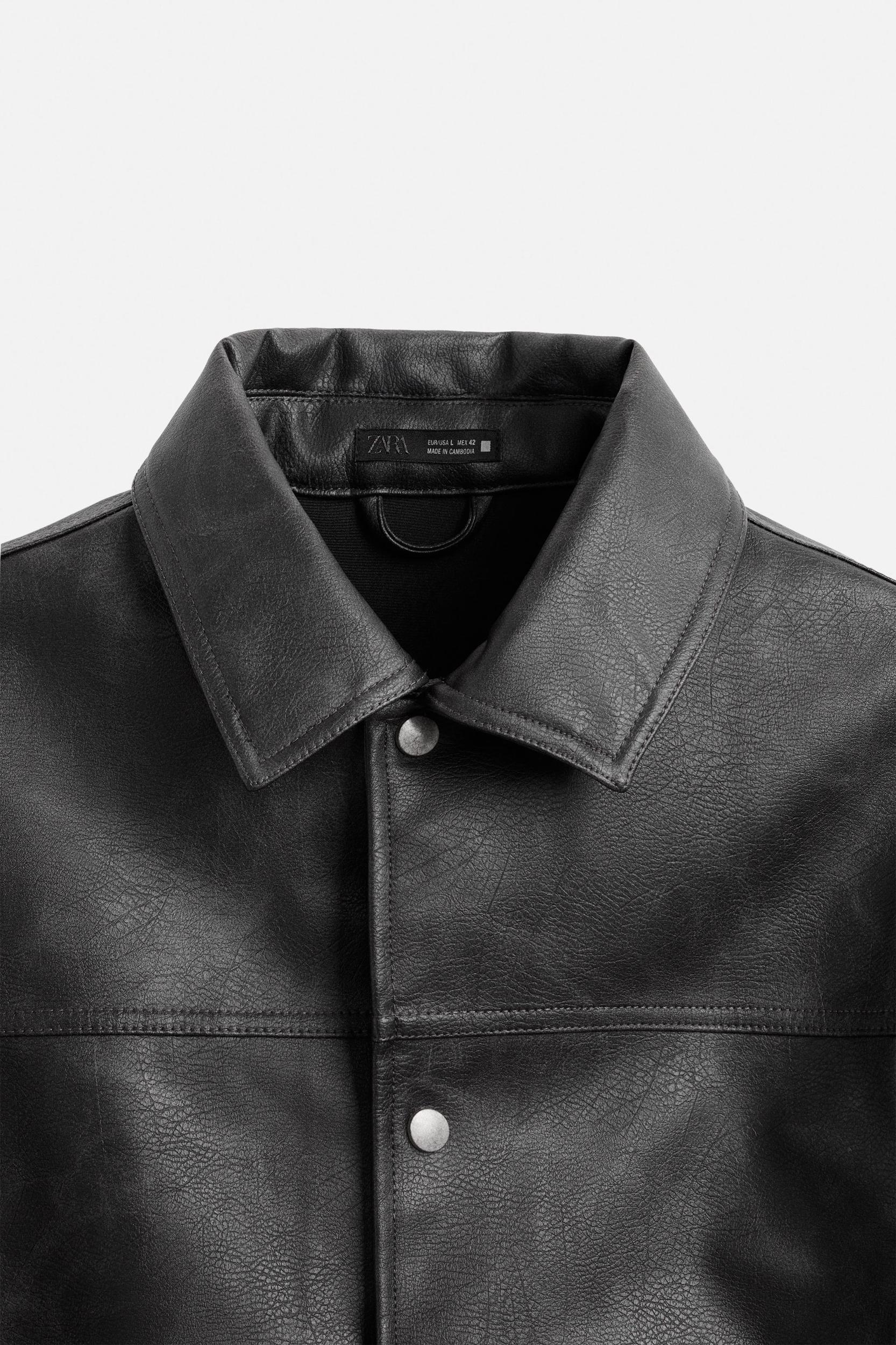 FAUX LEATHER WASHED JACKET Product Image