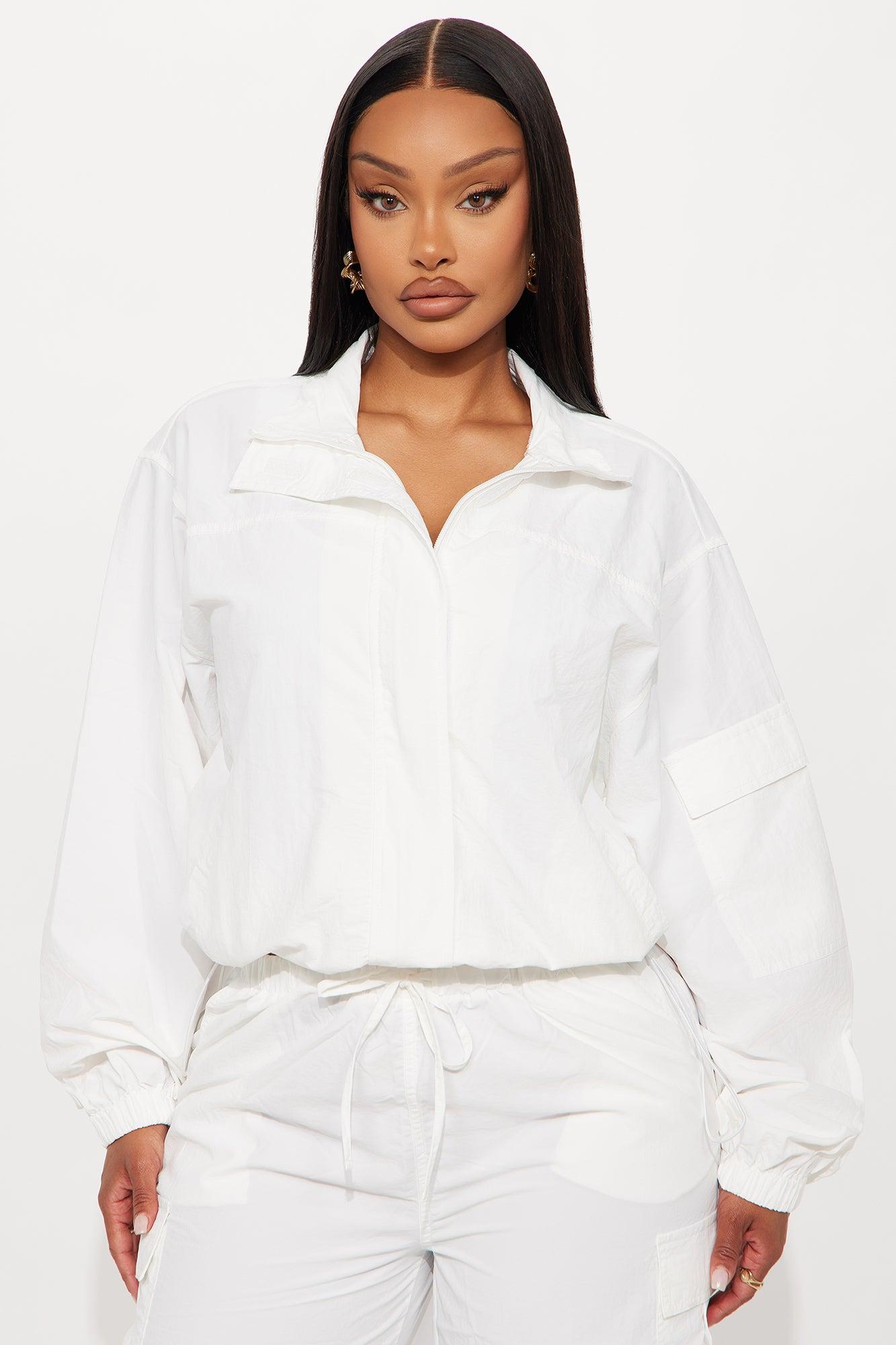 Check It Out Windbreaker Jacket - Off White Female Product Image