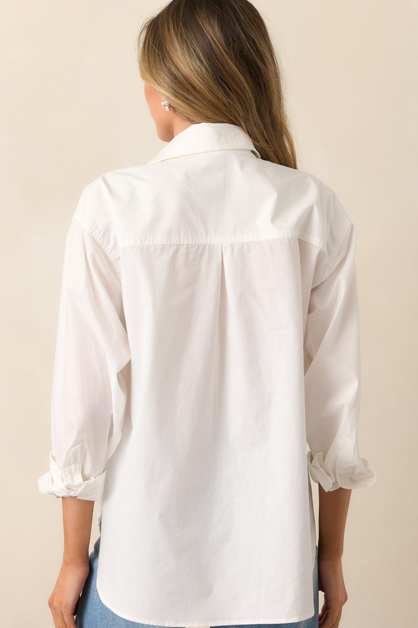 Through The Seasons White Cotton Button Front Top Product Image