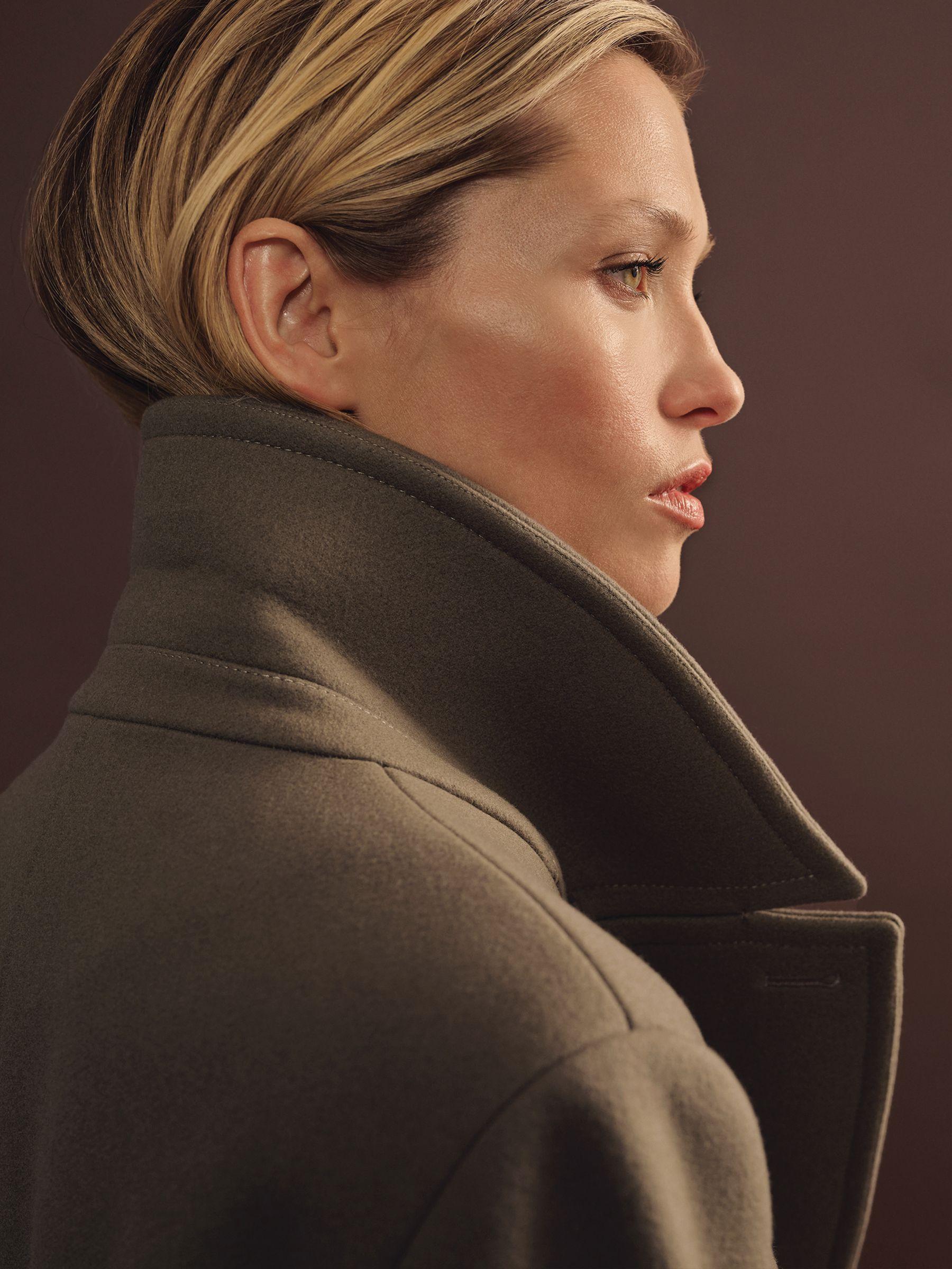 Atelier Wool-Blend Longline Coat in Khaki Product Image