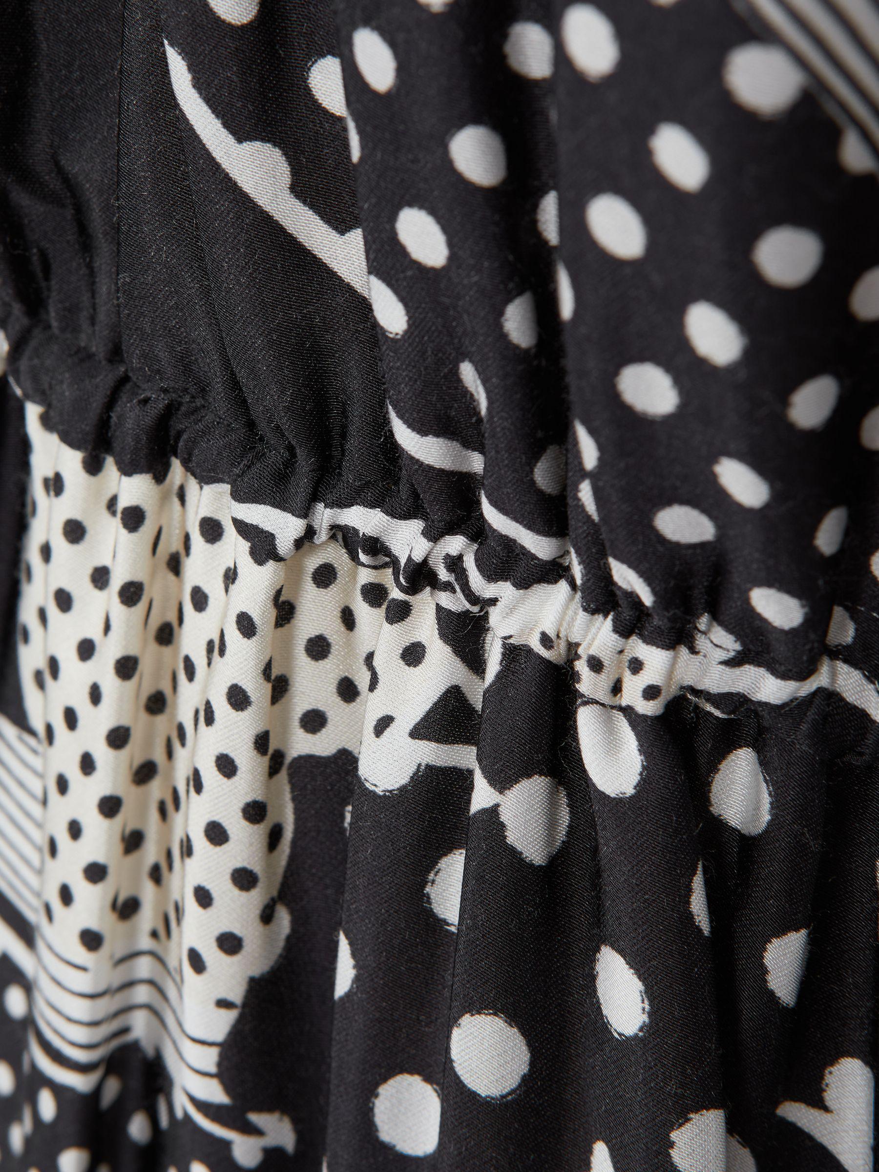 Florere Polka Dot Puff Sleeve Mini Dress in Black Product Image