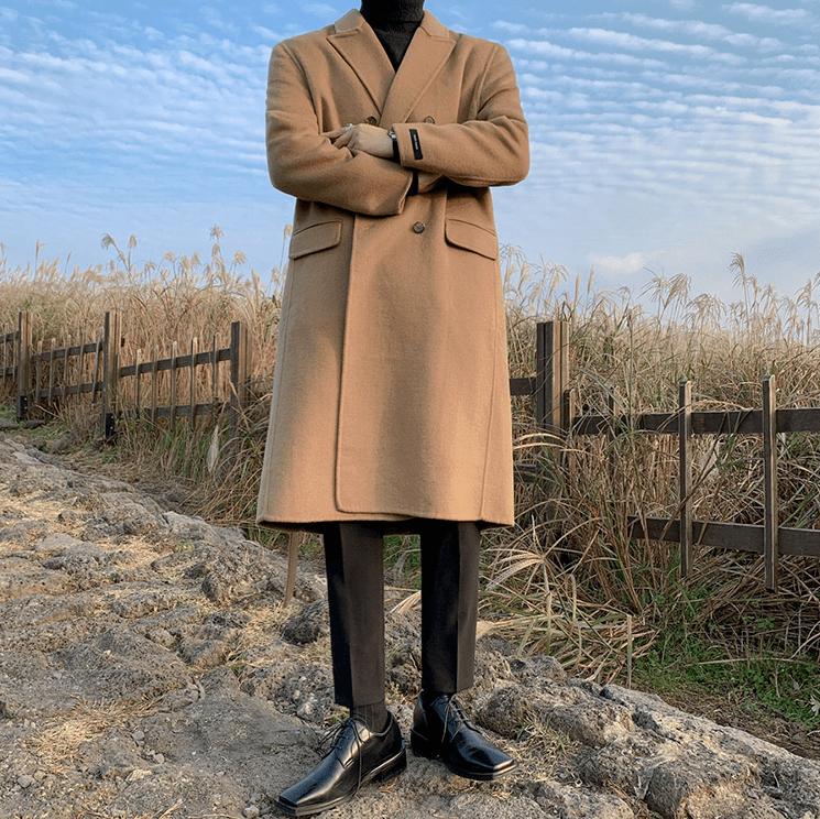 RT No. 3466 COLLAR WOOLEN COAT BELT JK Product Image