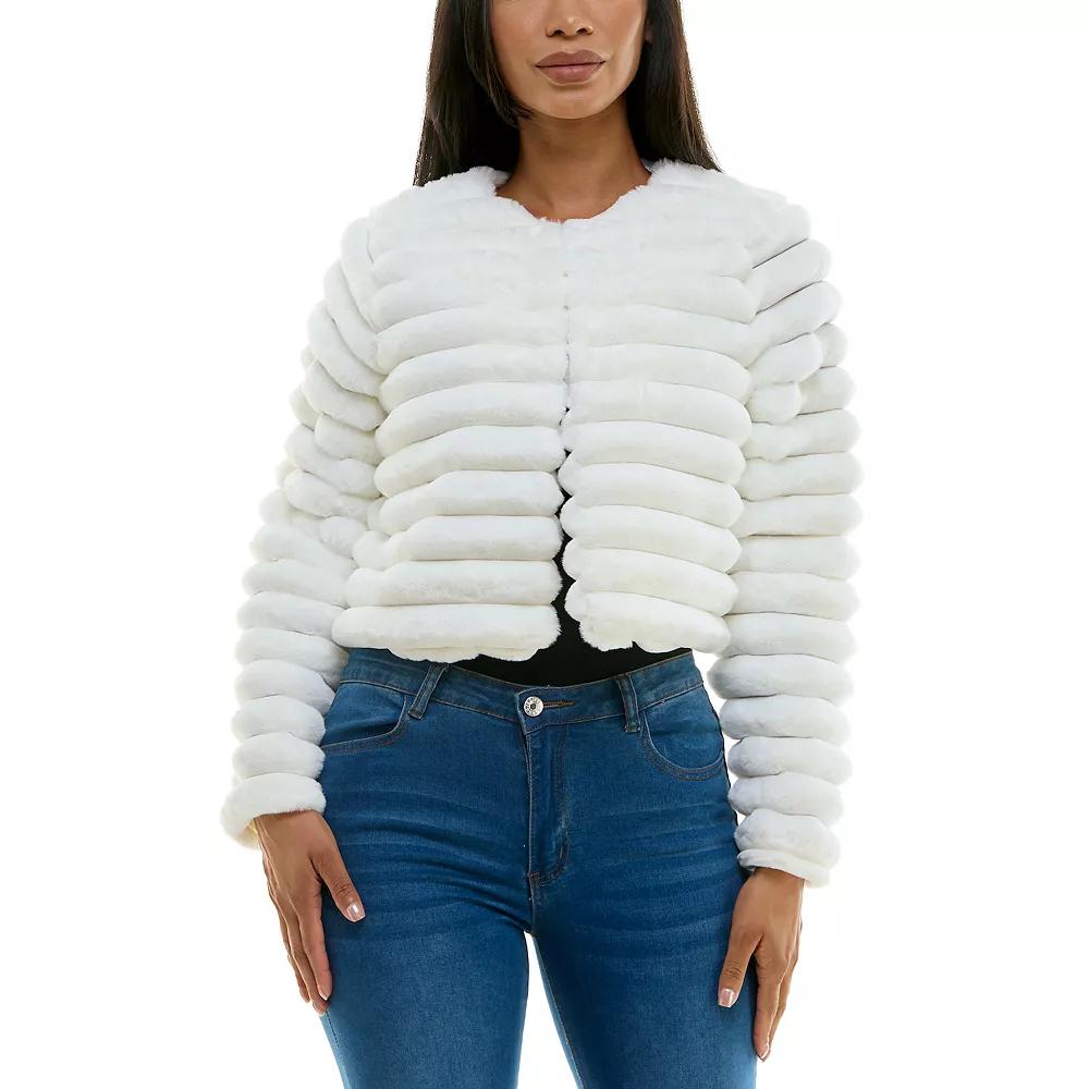 Women's Nina Leonard Long Sleeve Faux Fur Bolero,  Product Image