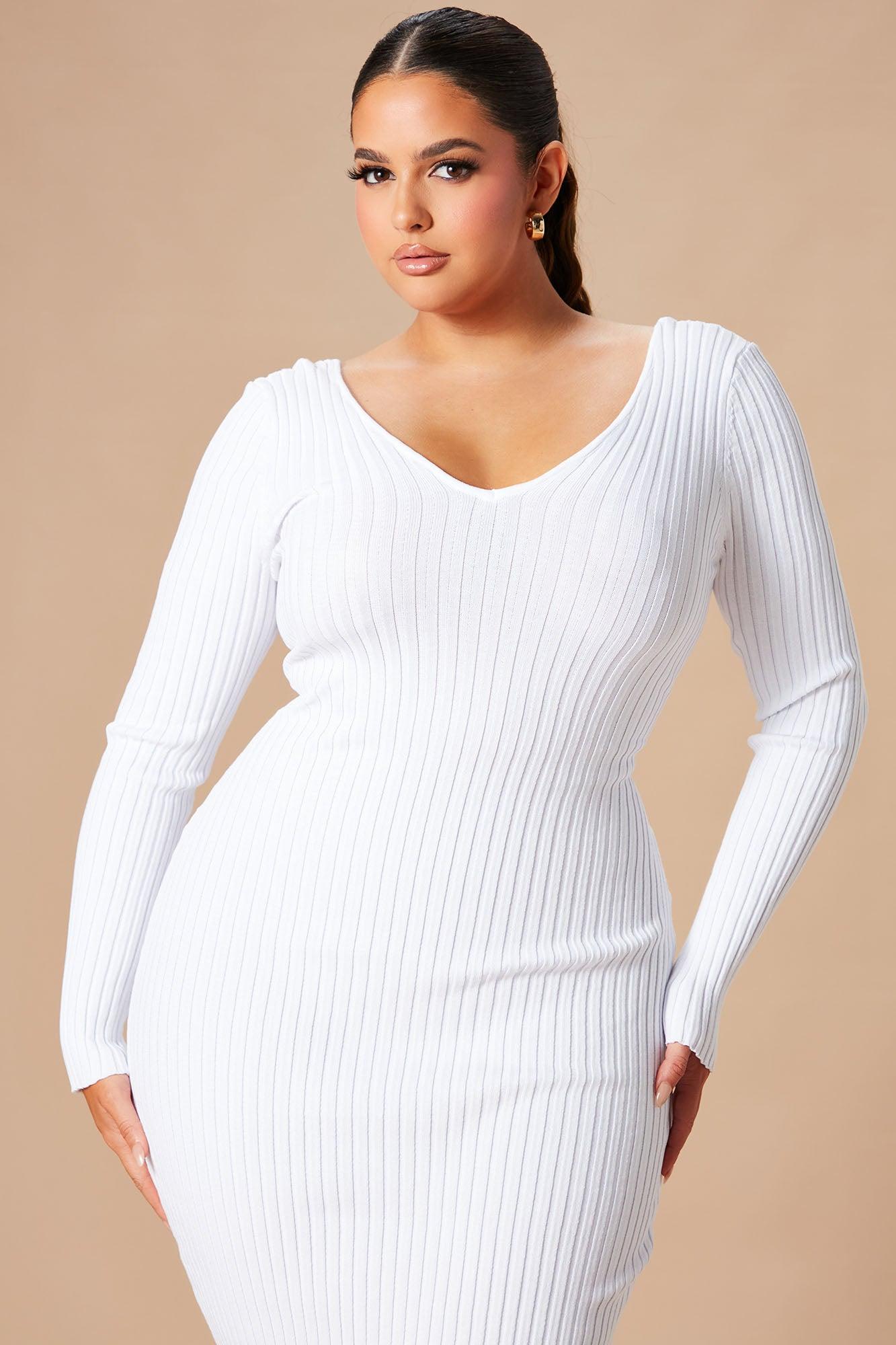 Kallan Knit Dress - White Product Image