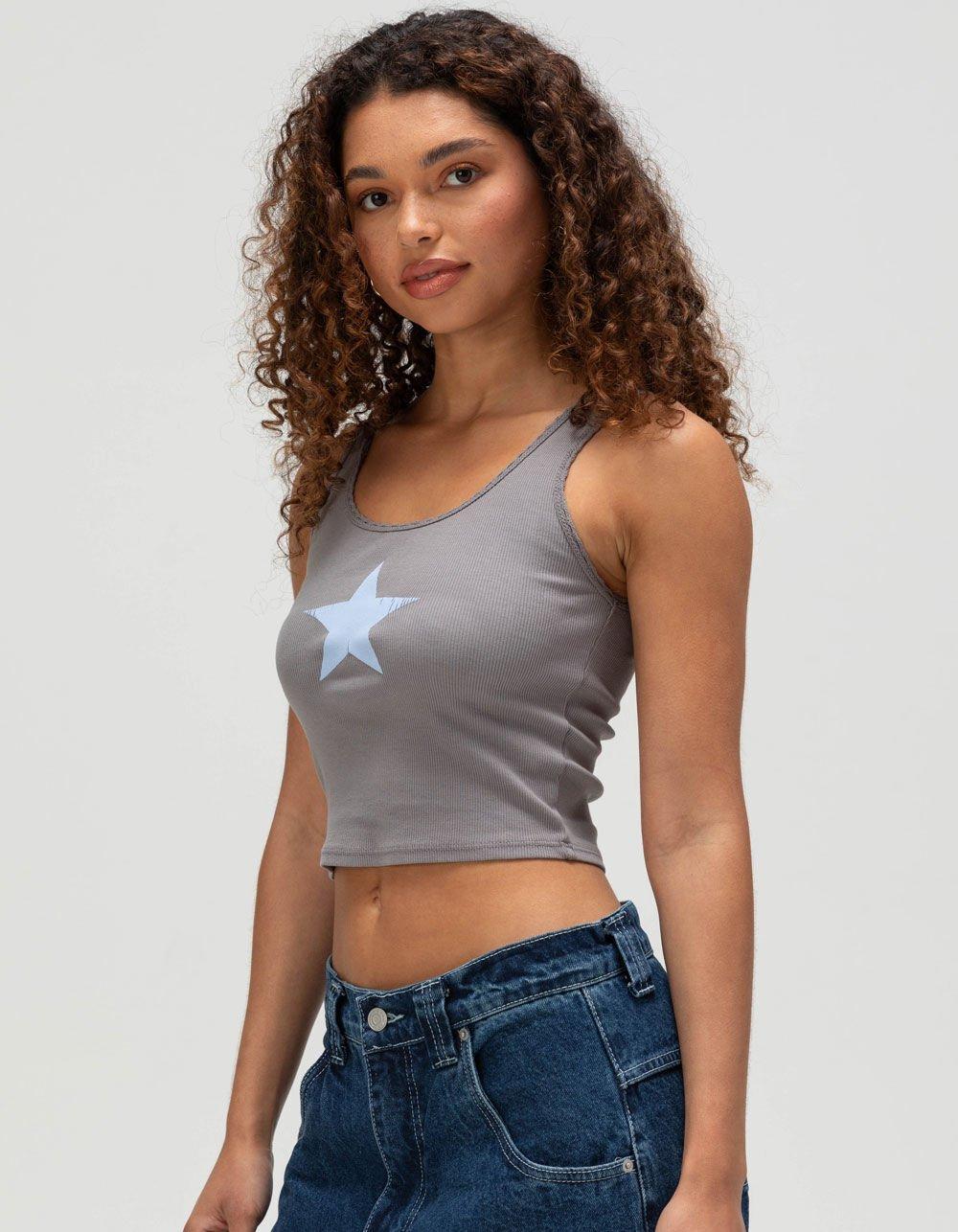 RSQ Womens Star Tank Top - GRAY Product Image