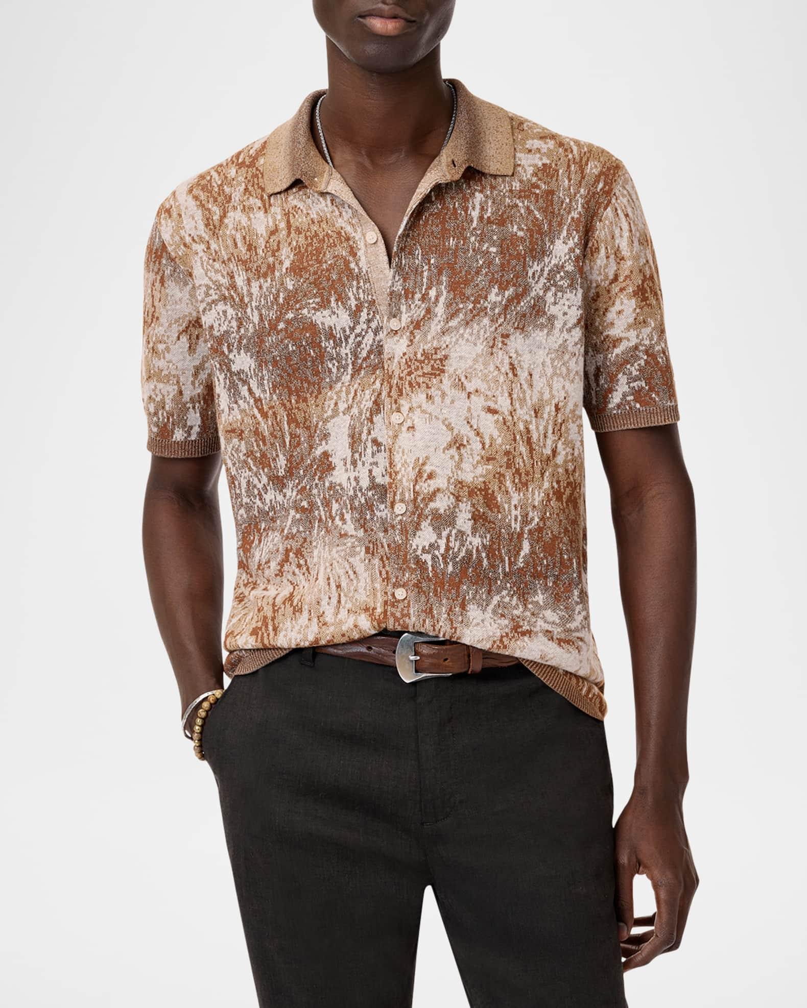 Men's Demonte Palm Jacquard Short-Sleeve Shirt Product Image