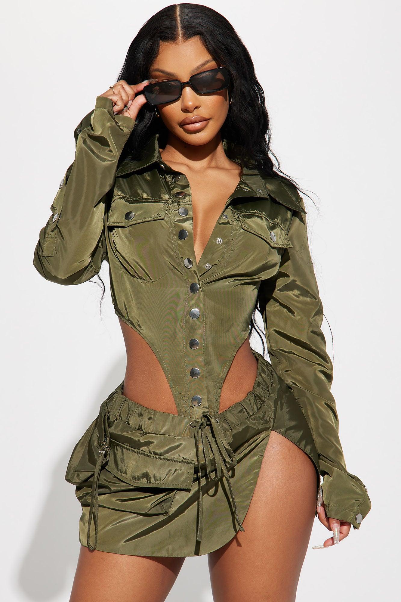 No Feelings Skirt Set - Olive Product Image