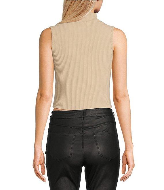 GB Mock Neck Ribbed Knit Tank Top Product Image