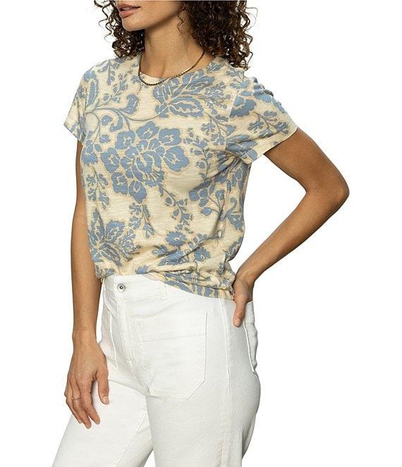 Sanctuary The Perfect Tee Crew Neck Botanic Print Short Sleeve Top Product Image