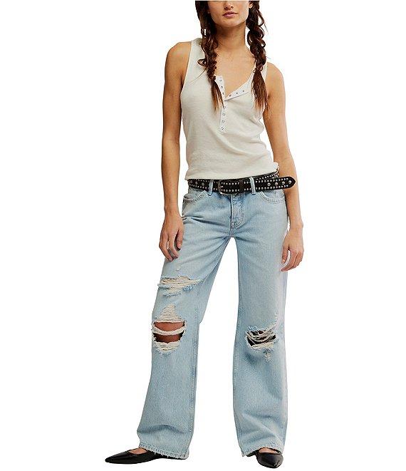 Free People Tennessee Low-Rise Rigid Denim Boyfriend Jeans Product Image