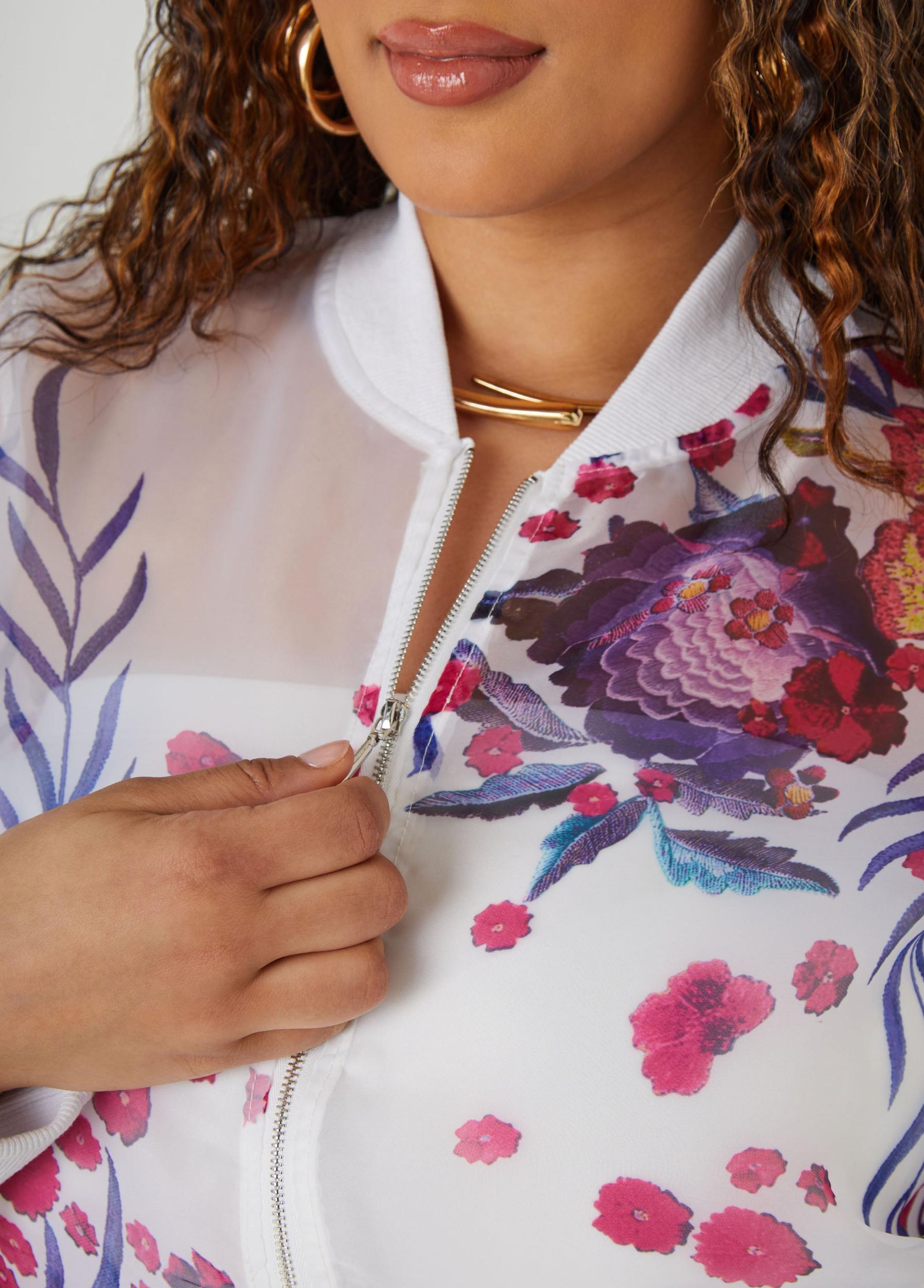 Floral Print Bomber Jacket Product Image