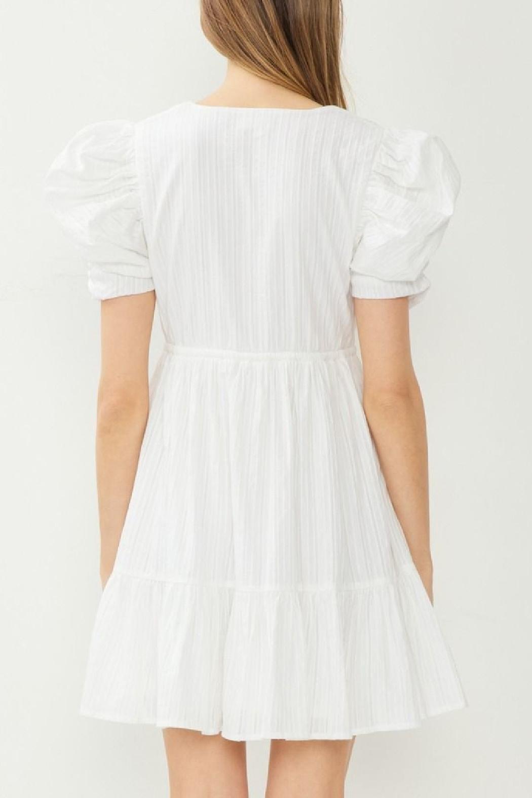 Textured Drawstring Waist Dress Product Image