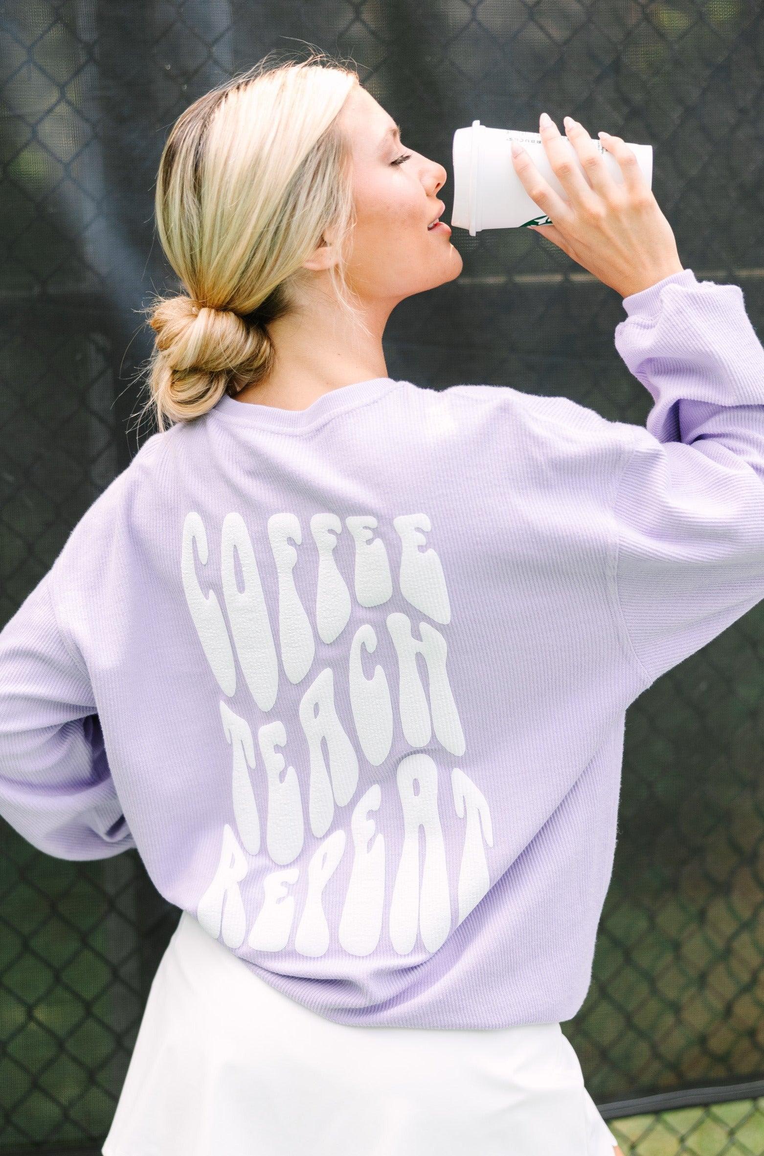 Get Together Lilac Purple Corded Sweatshirt Female Product Image