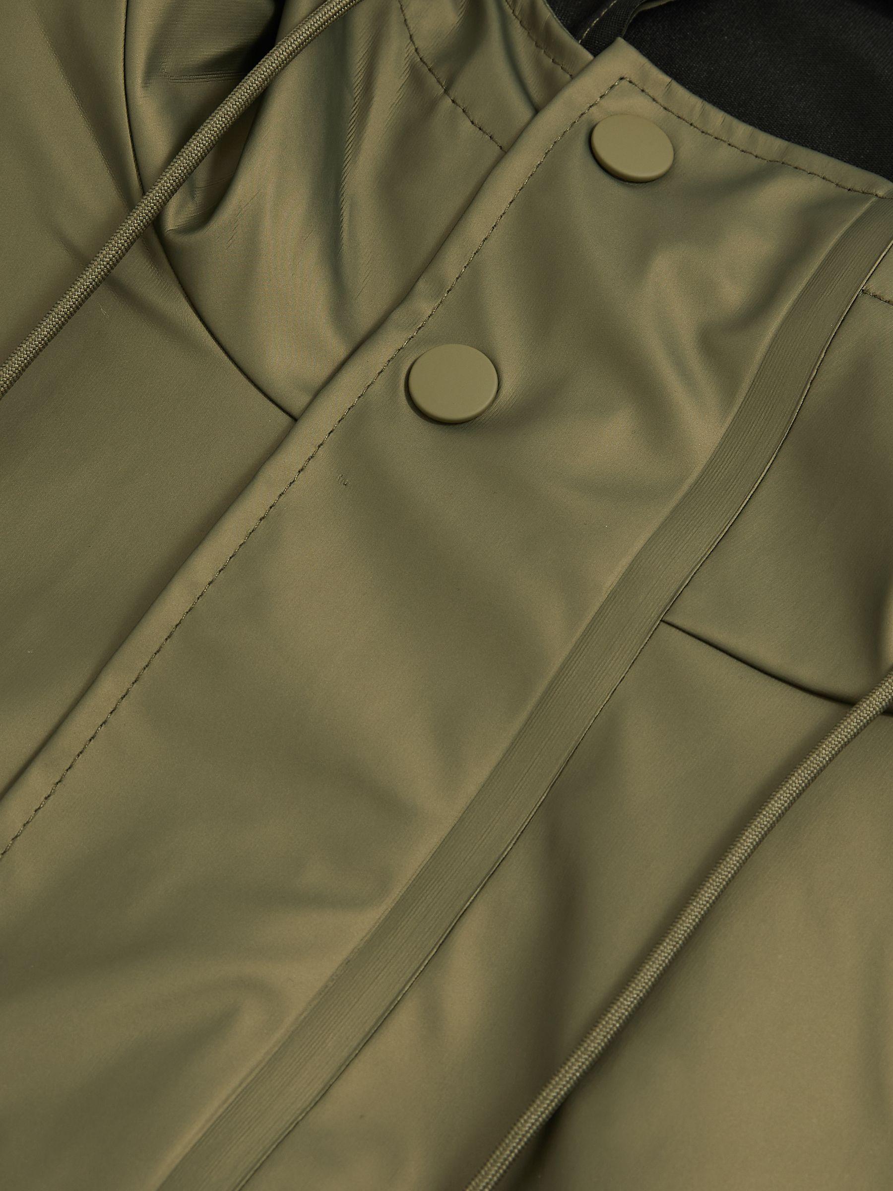 Rains Long Hooded Jacket in Revel Brass Green Product Image