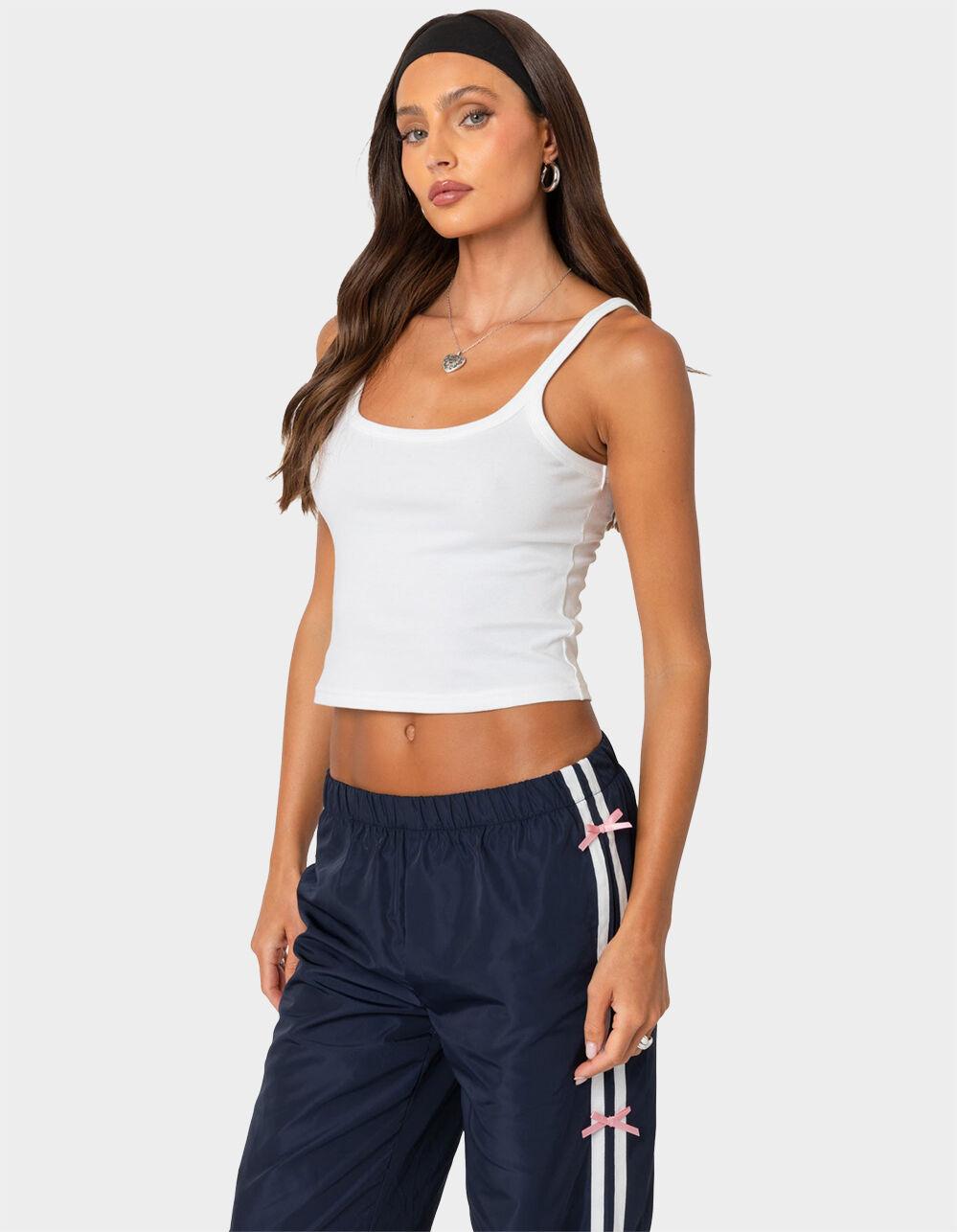 EDIKTED Basic Babe Tank Top - WHITE Product Image