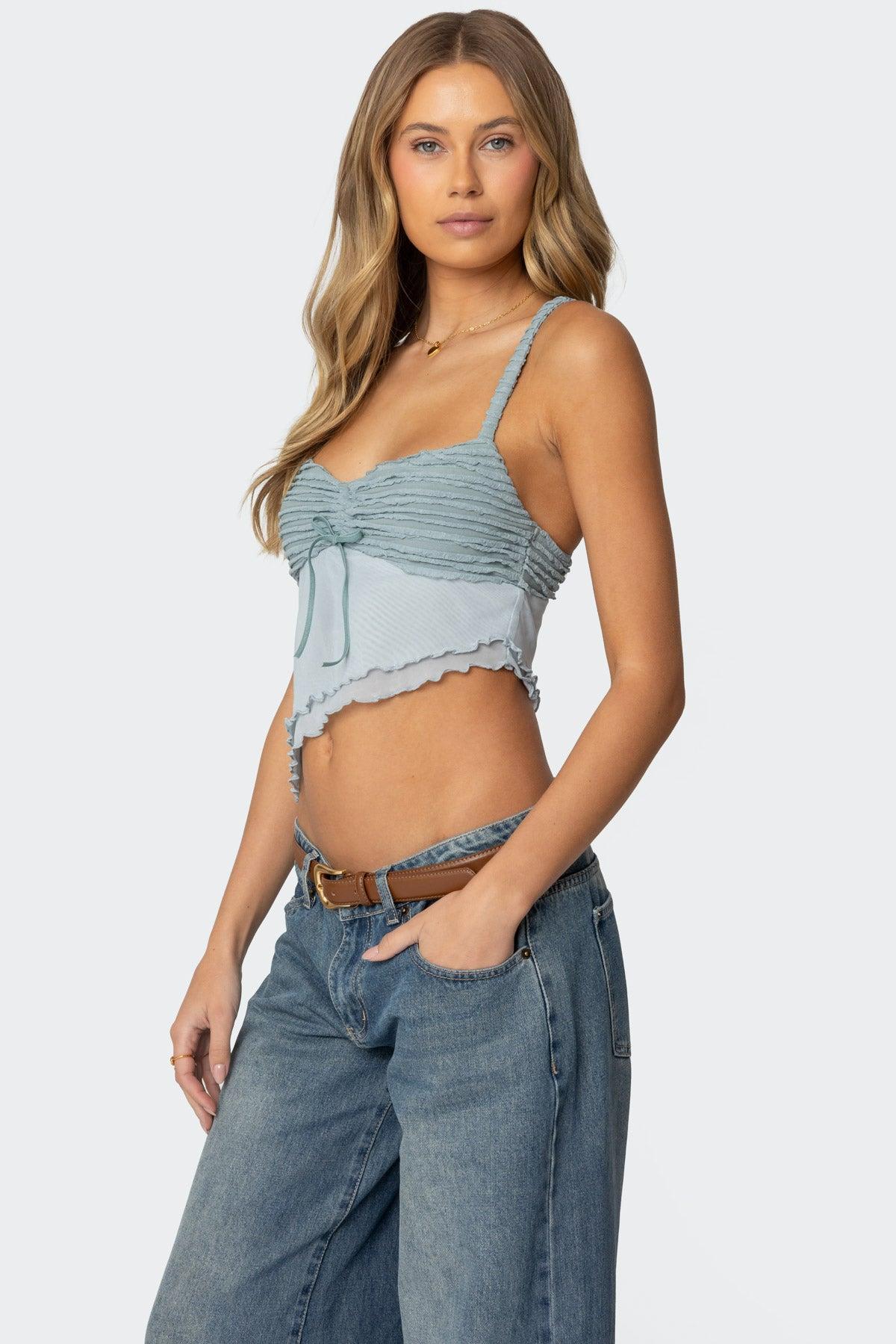 Ruffled Asymmetric Tank Top Product Image