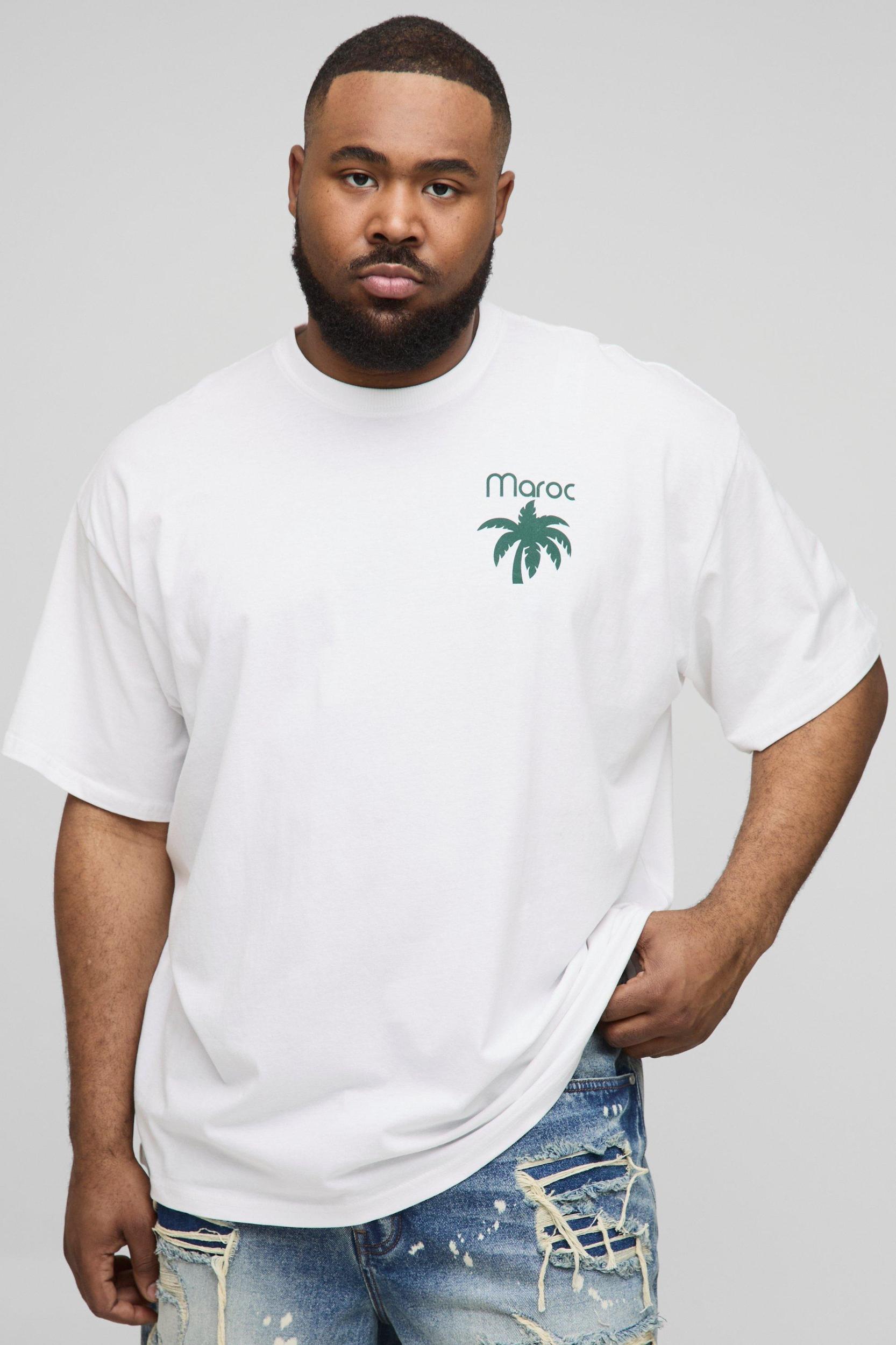 Plus Oversized Morocco Palm Tree T-Shirt | boohooMAN USA Product Image