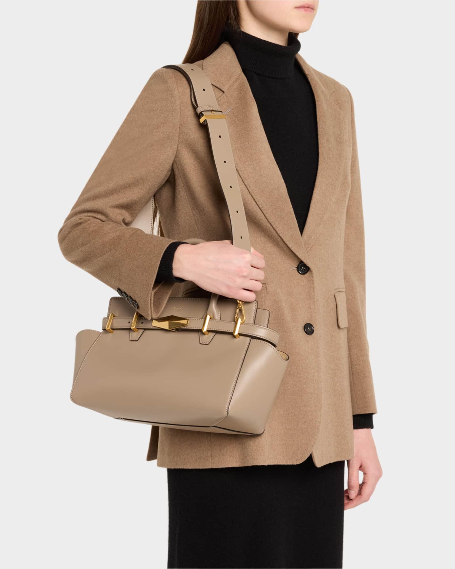 Small Diamond Belted Leather Top-Handle Bag Product Image