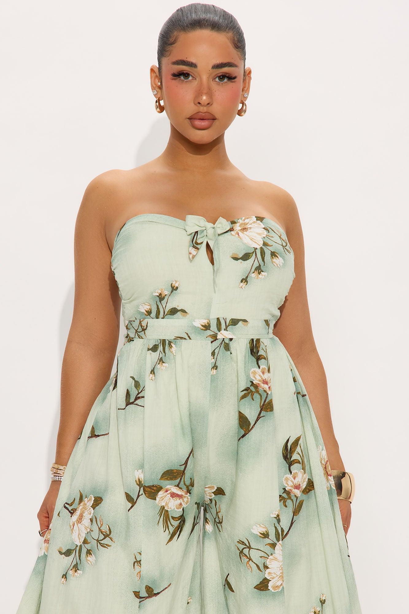 Scarlet Wide Leg Jumpsuit - Sage/combo Product Image