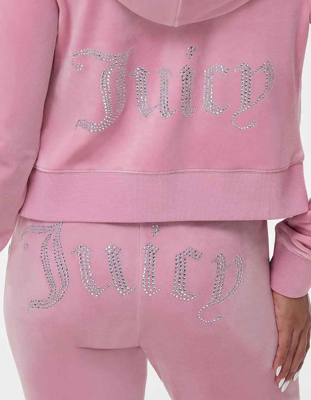 JUICY COUTURE OG Big Bling Womens Hoodie - FUSCHIA Product Image