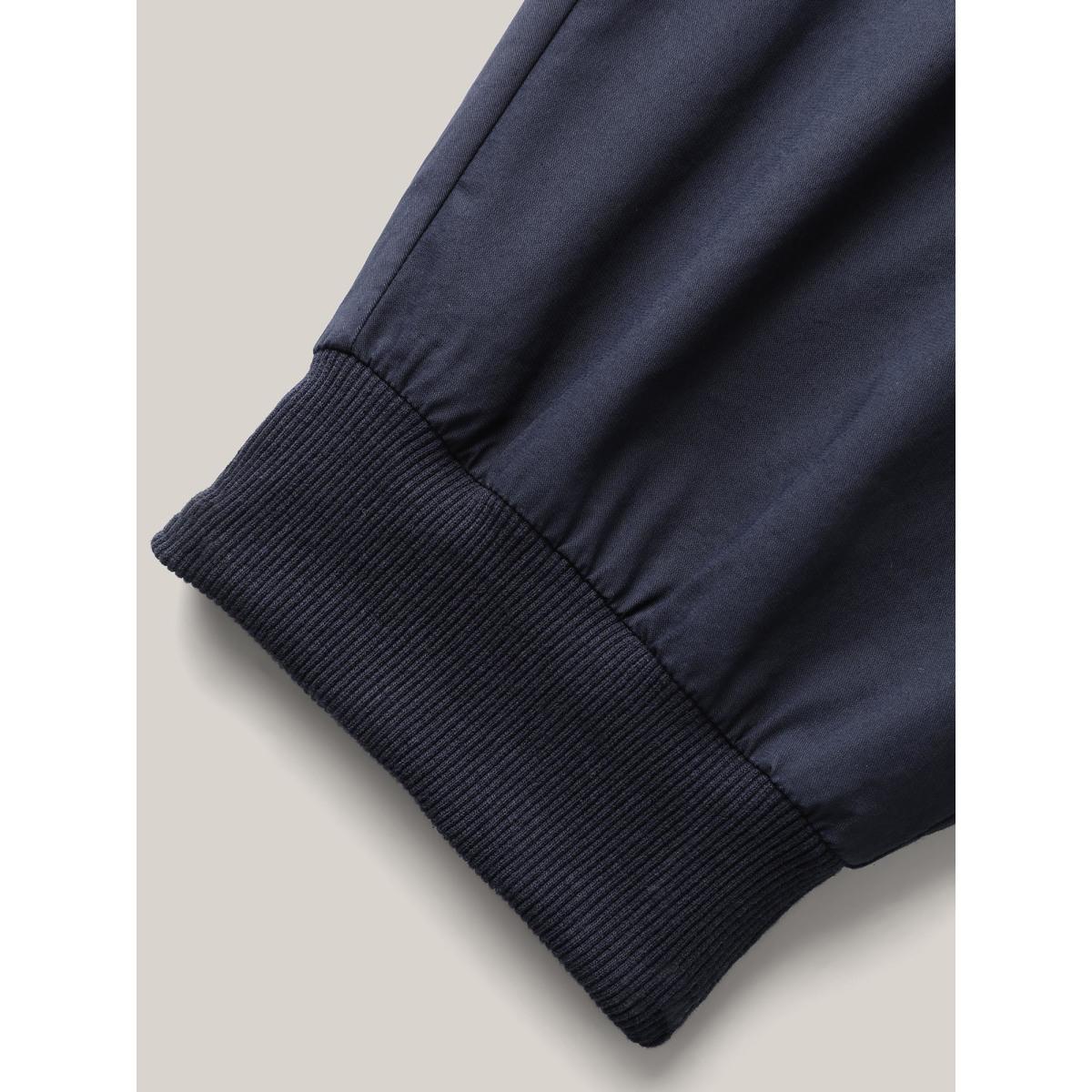 Plus Size Cotton Pull-On Waist Solid Jogger Pants Women Indigo Casual Mid Rise Casual Pants BloomChic 18-20/2X Product Image