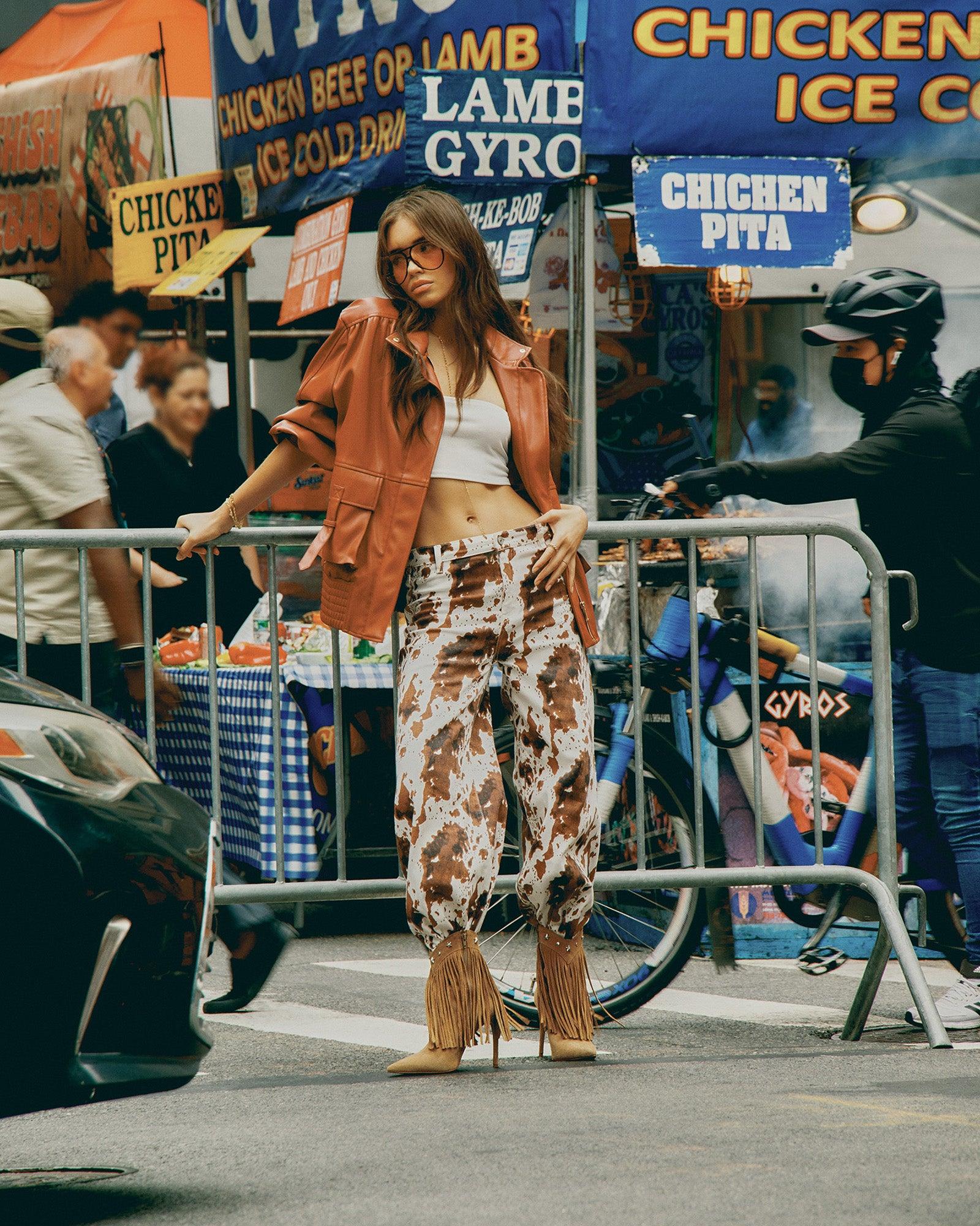 HARLI JEAN BROWN COW PRINT Female Product Image