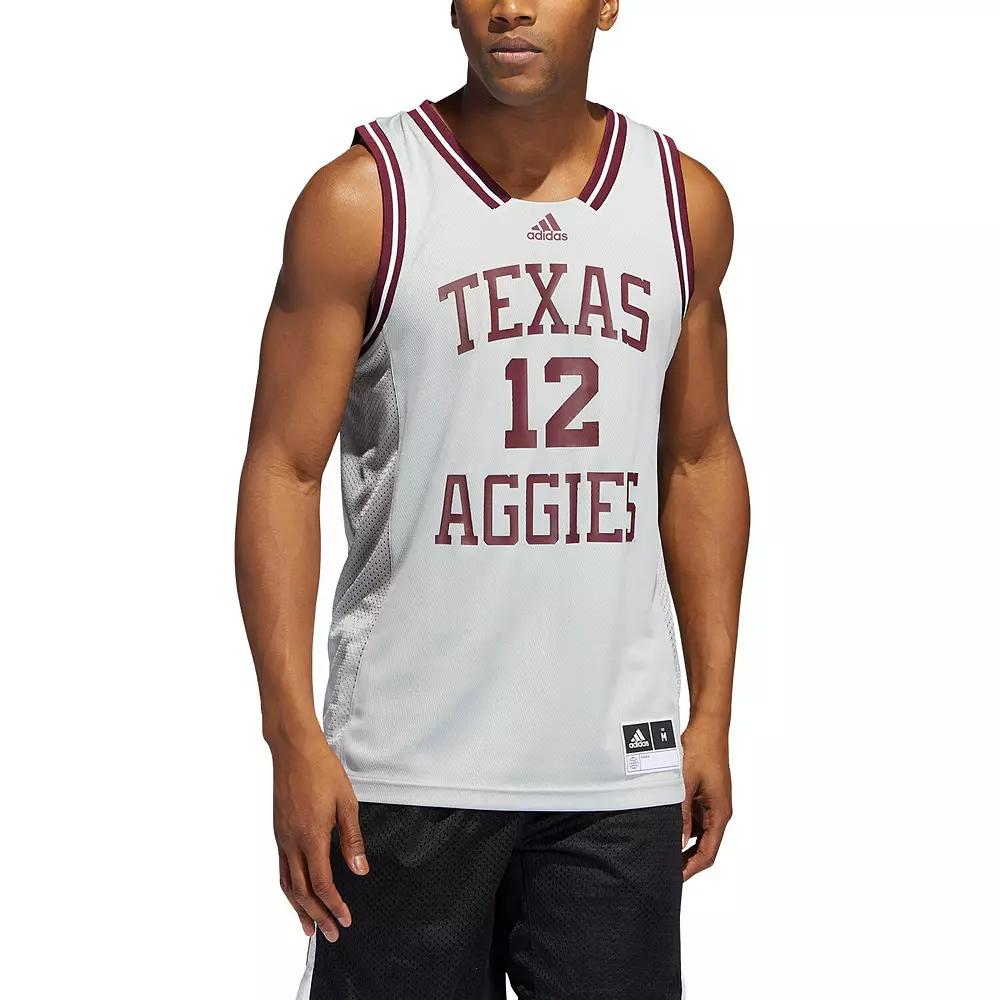 Men's adidas #12 Gray Texas A&M Aggies Reverse Retro Jersey,  Product Image