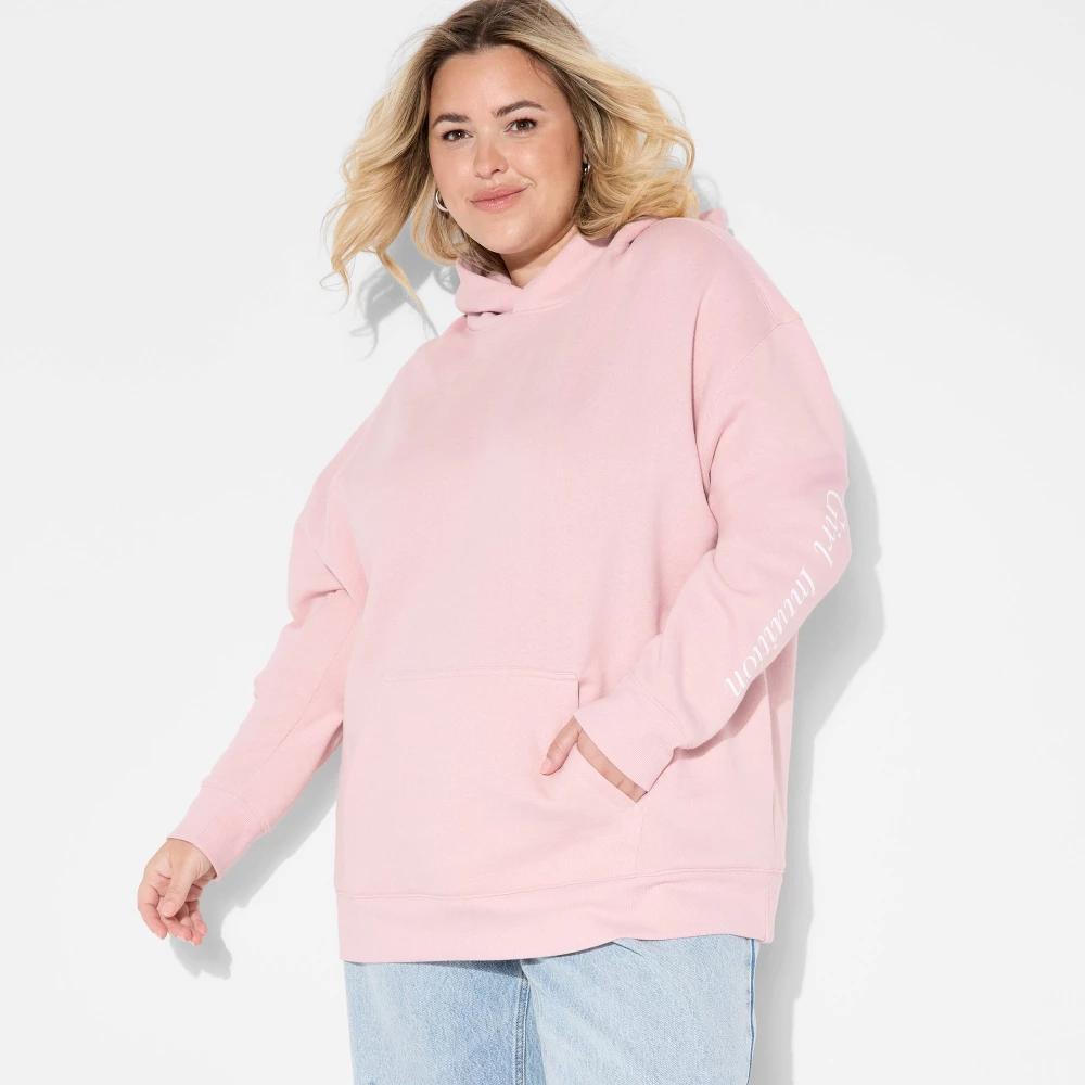 Women's Oversized Hooded Pullover Sweatshirt - Wild Fable™ Heather Gray XXS Product Image