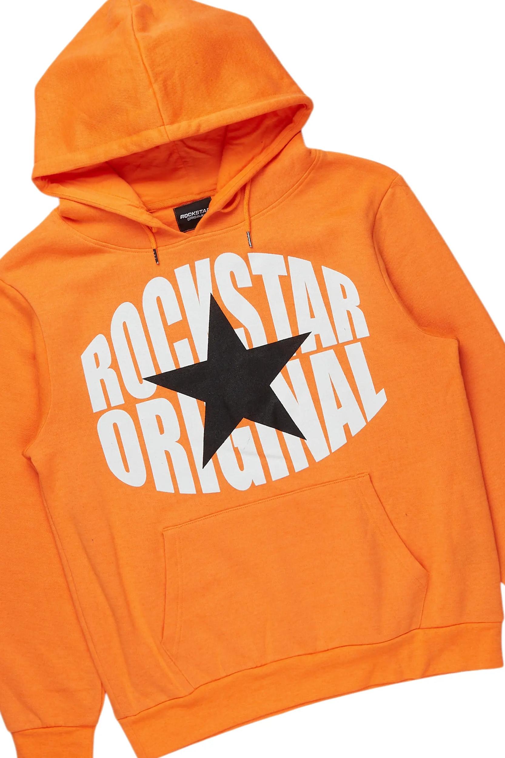 States Orange Hoodie Stacked Flare Track Set Male Product Image