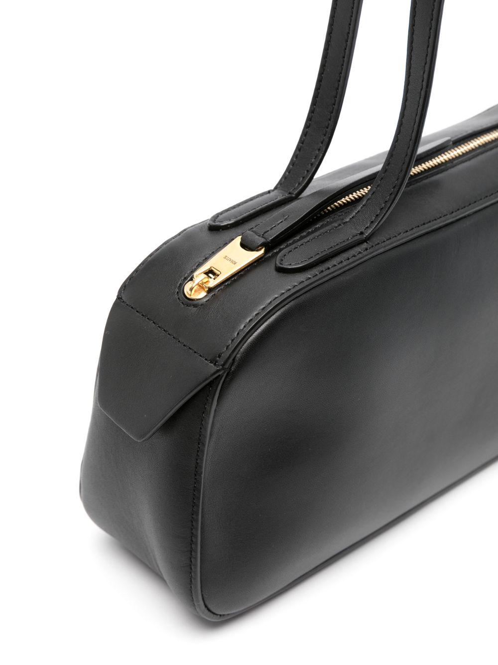 KHAITE Simona Crackle Patent Leather Shoulder Bag In Black Product Image