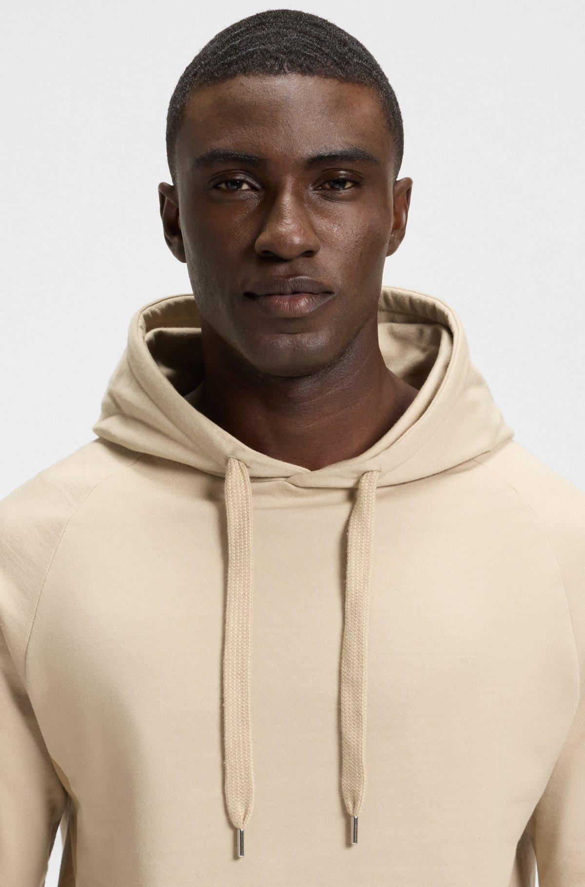 Cotton-terry hoodie with stripe panels Product Image